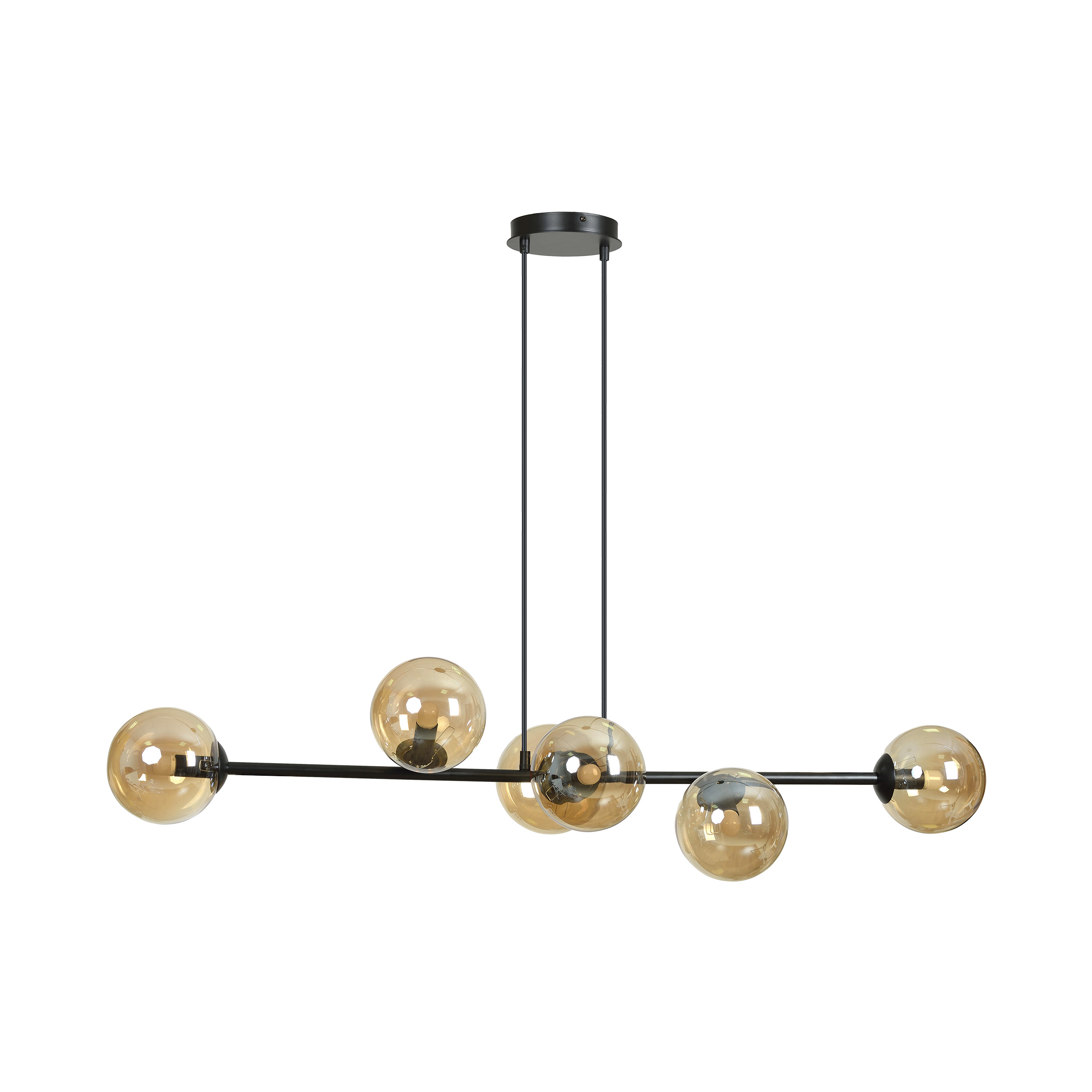 LETO lampa wisząca, moc max.6x40W, E14, czarno-złota