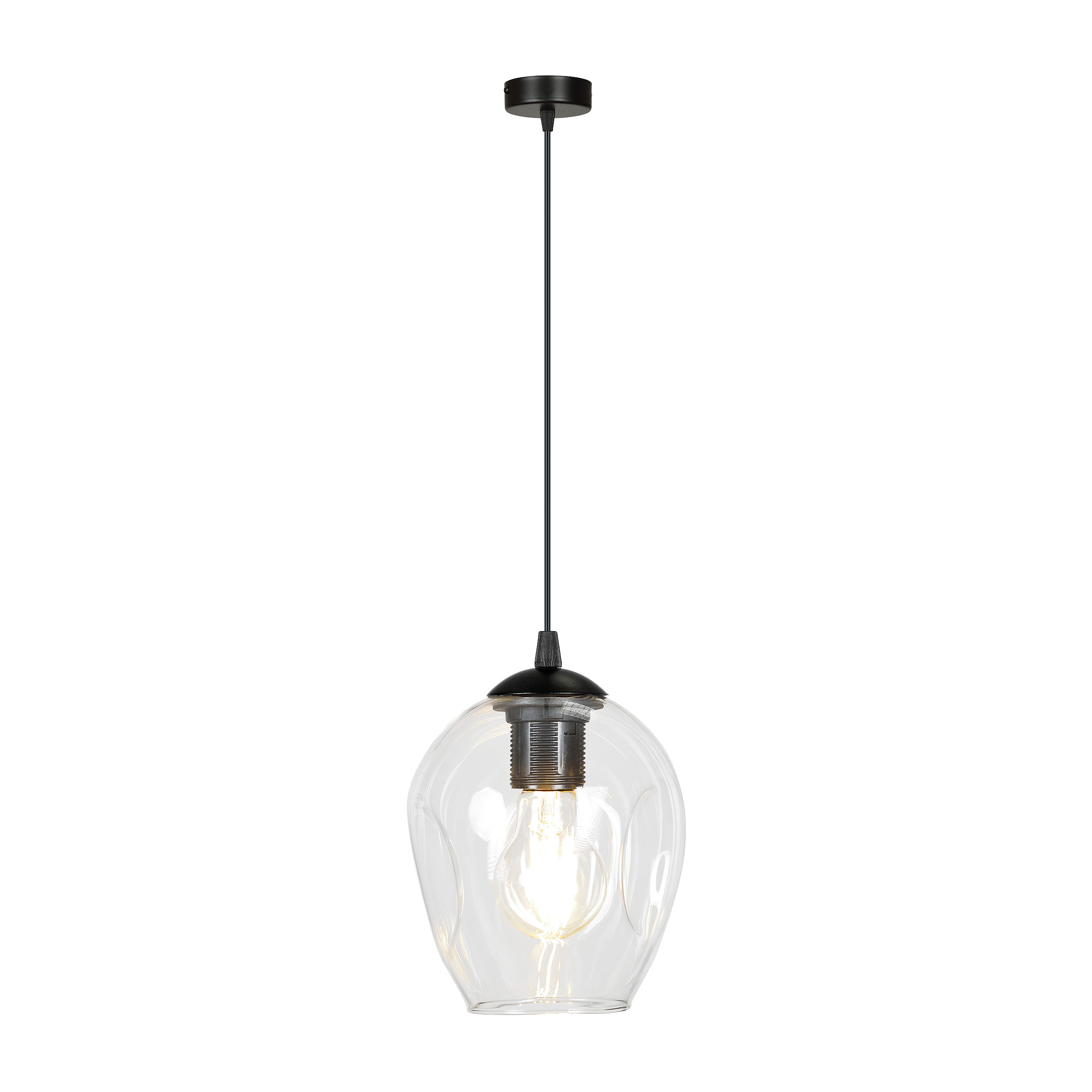 IRIS lampa wisząca, moc max.60W, E27, czarno-transparentna