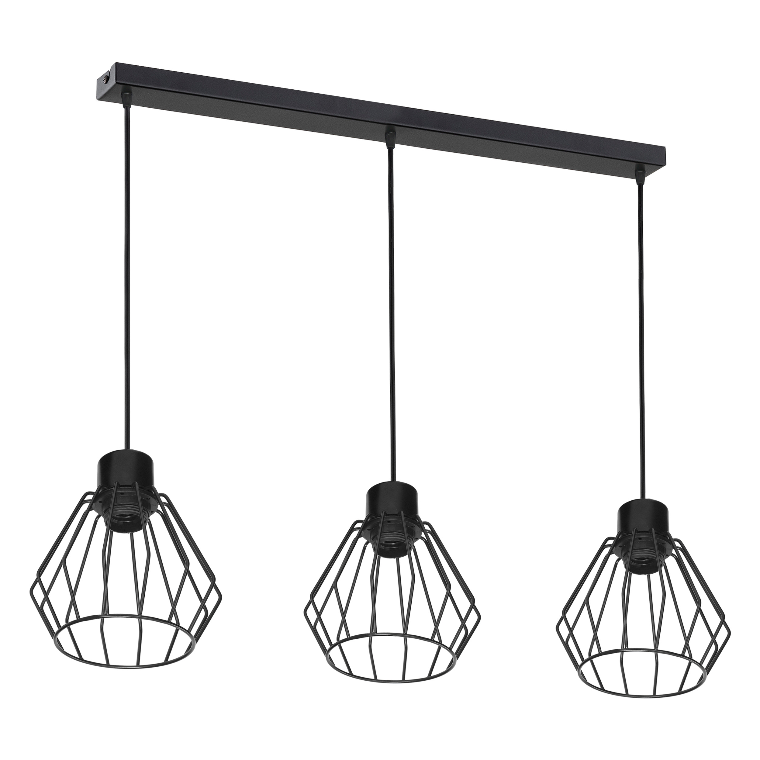 PINO lampa wisząca, moc max. 3x60W, E27, czarna, listwa