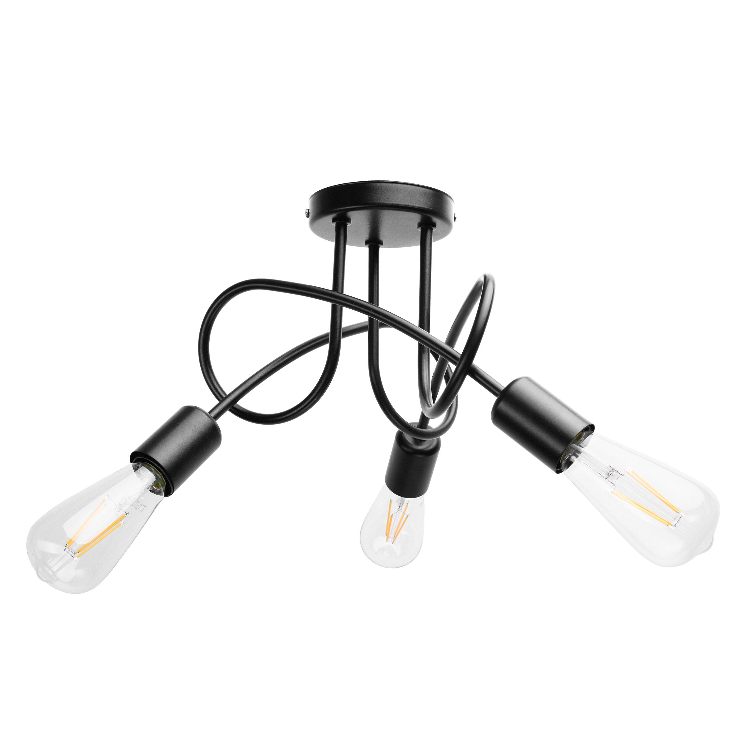 MALAGA lampa wisząca, moc max.3x60W, E27, czarna