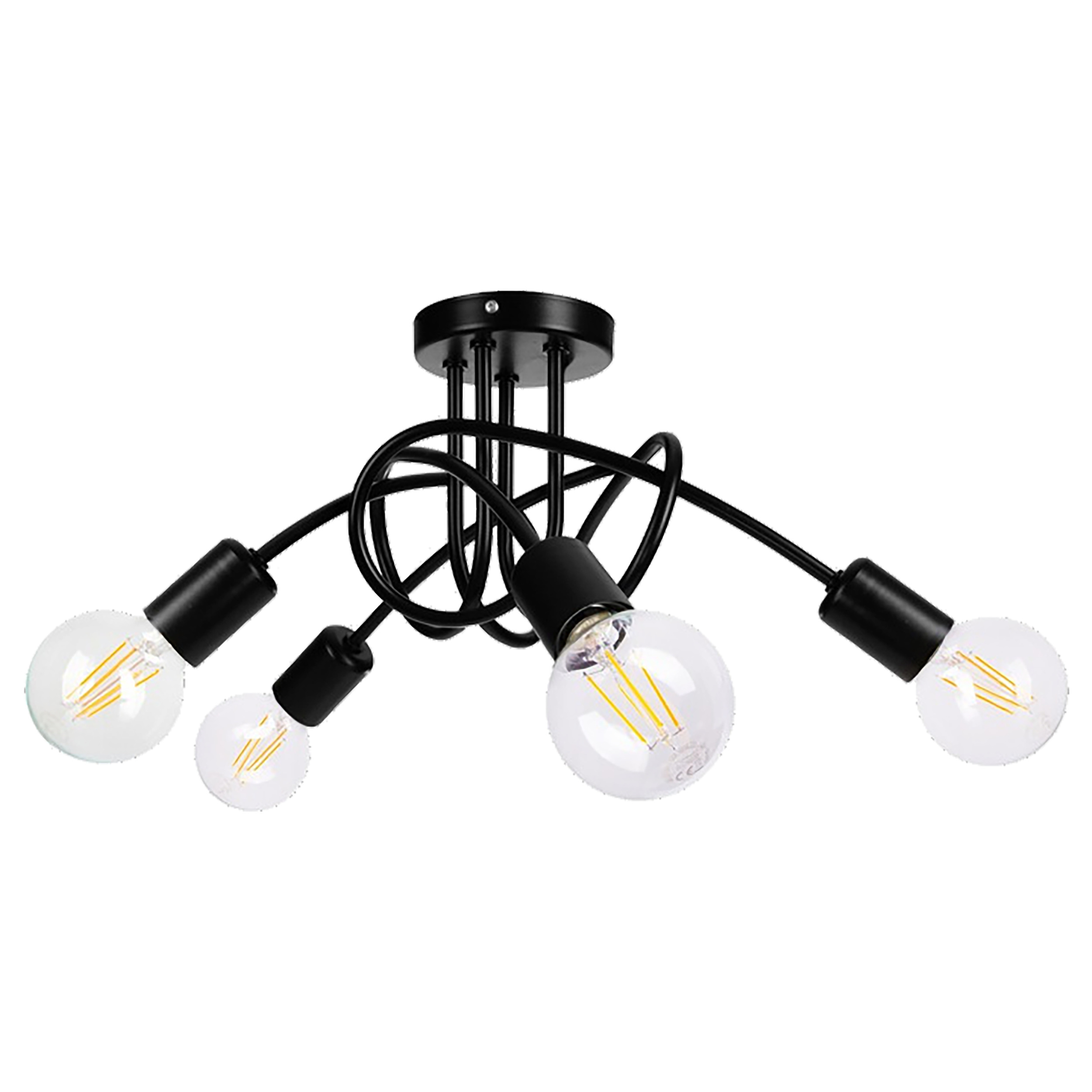 MALAGA lampa wisząca, moc max. 4x60W, E27, czarna