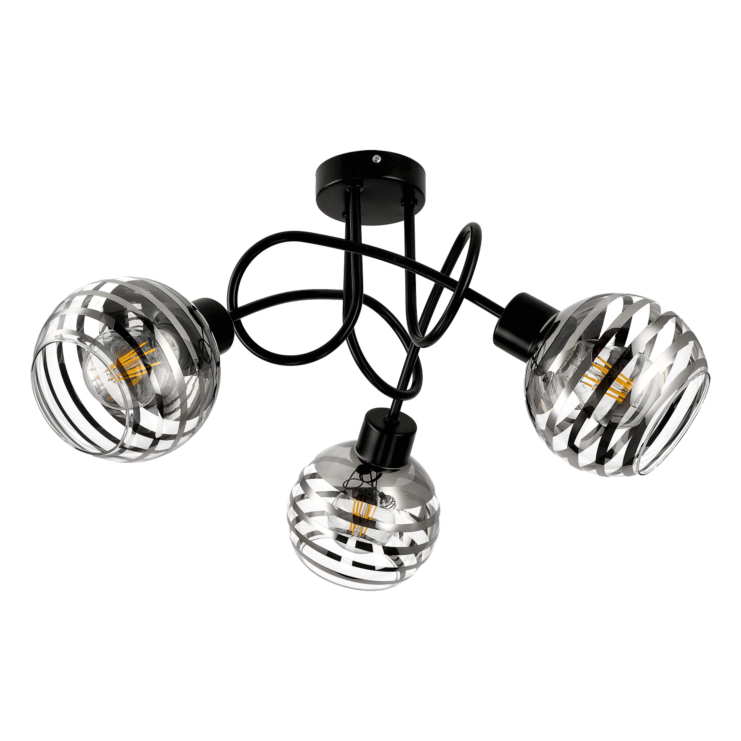 MILANO 3P E27, lampa wisząca, max. 3x60W, czarna