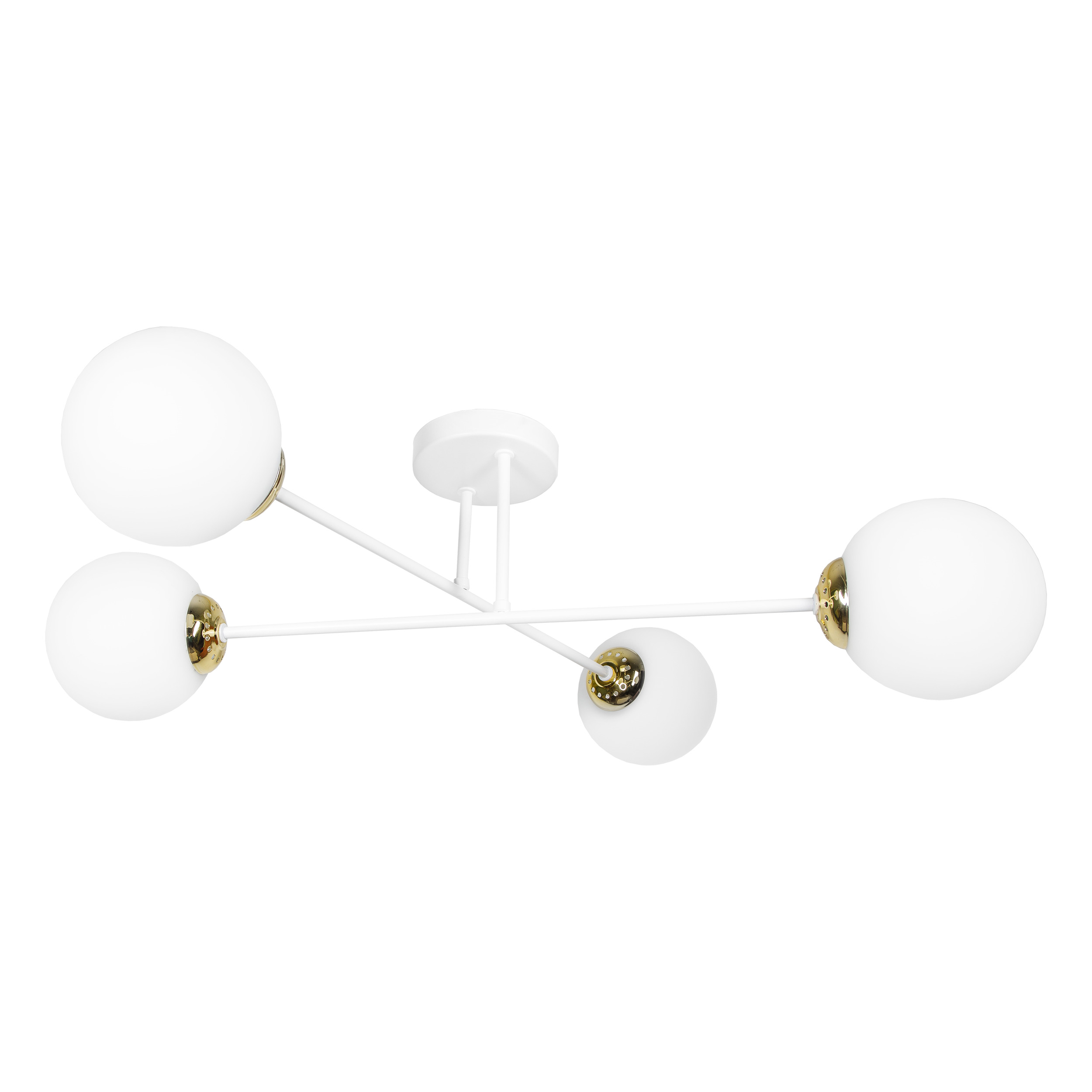 LEIA 4P E27, lampa wisząca, max. 4x60W, biało-złota