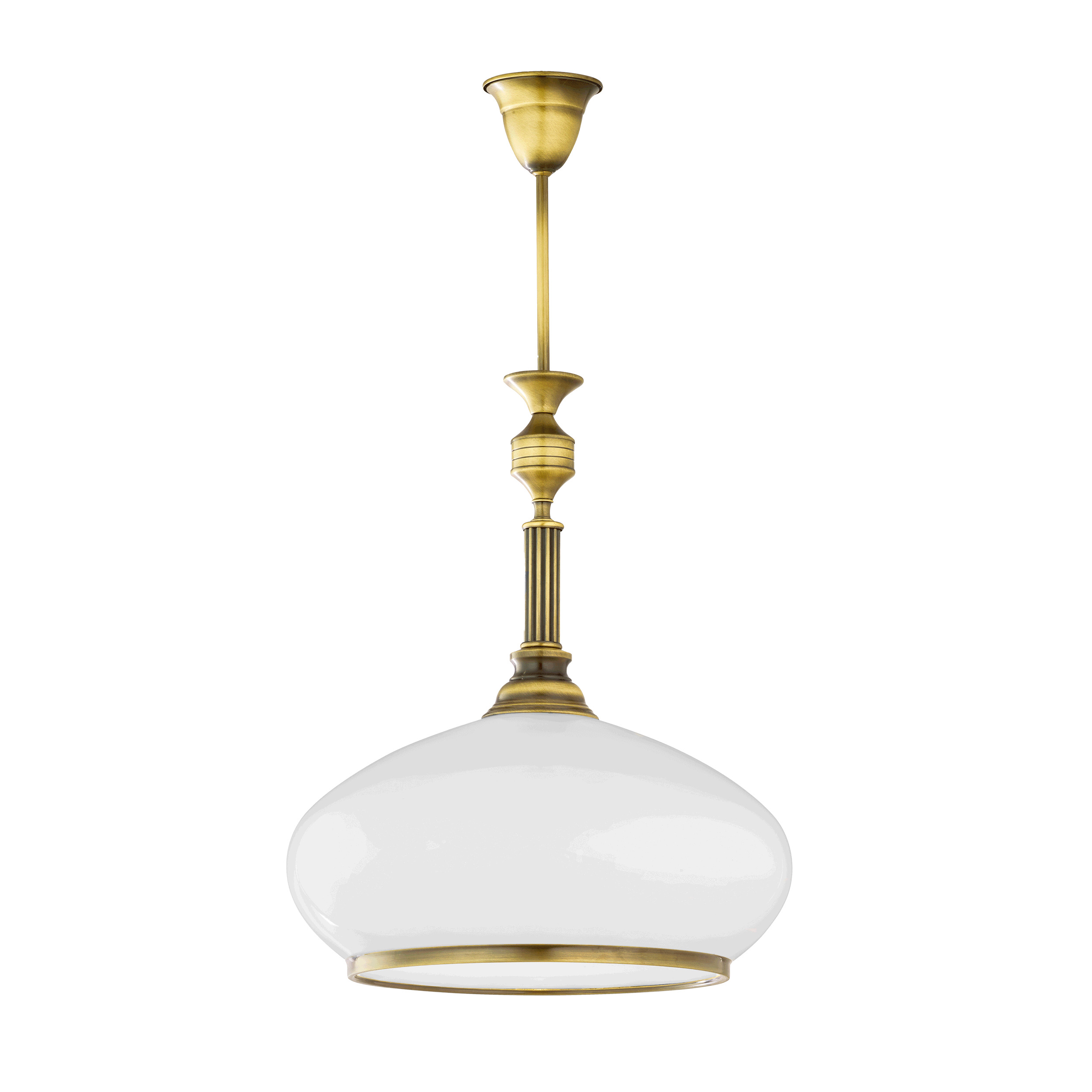 ARGOS 1P, lampa wisząca, E27 max 60W, metal, mosiądz patynowany, klosz szklany