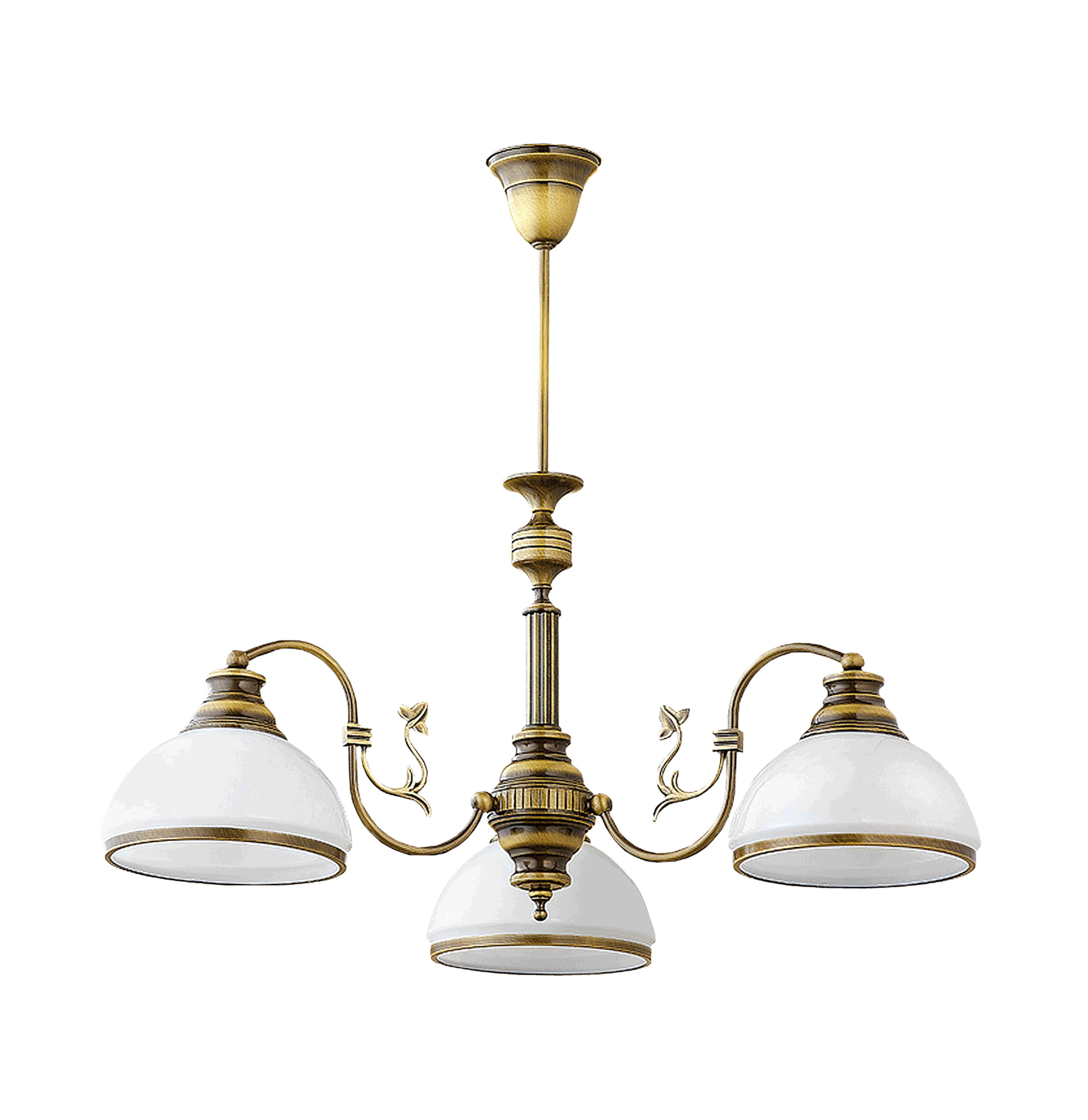 ARGOS 3P, lampa wisząca, 3xE27, max 3x60W, metal, mosiądz patynowany, klosz szklany