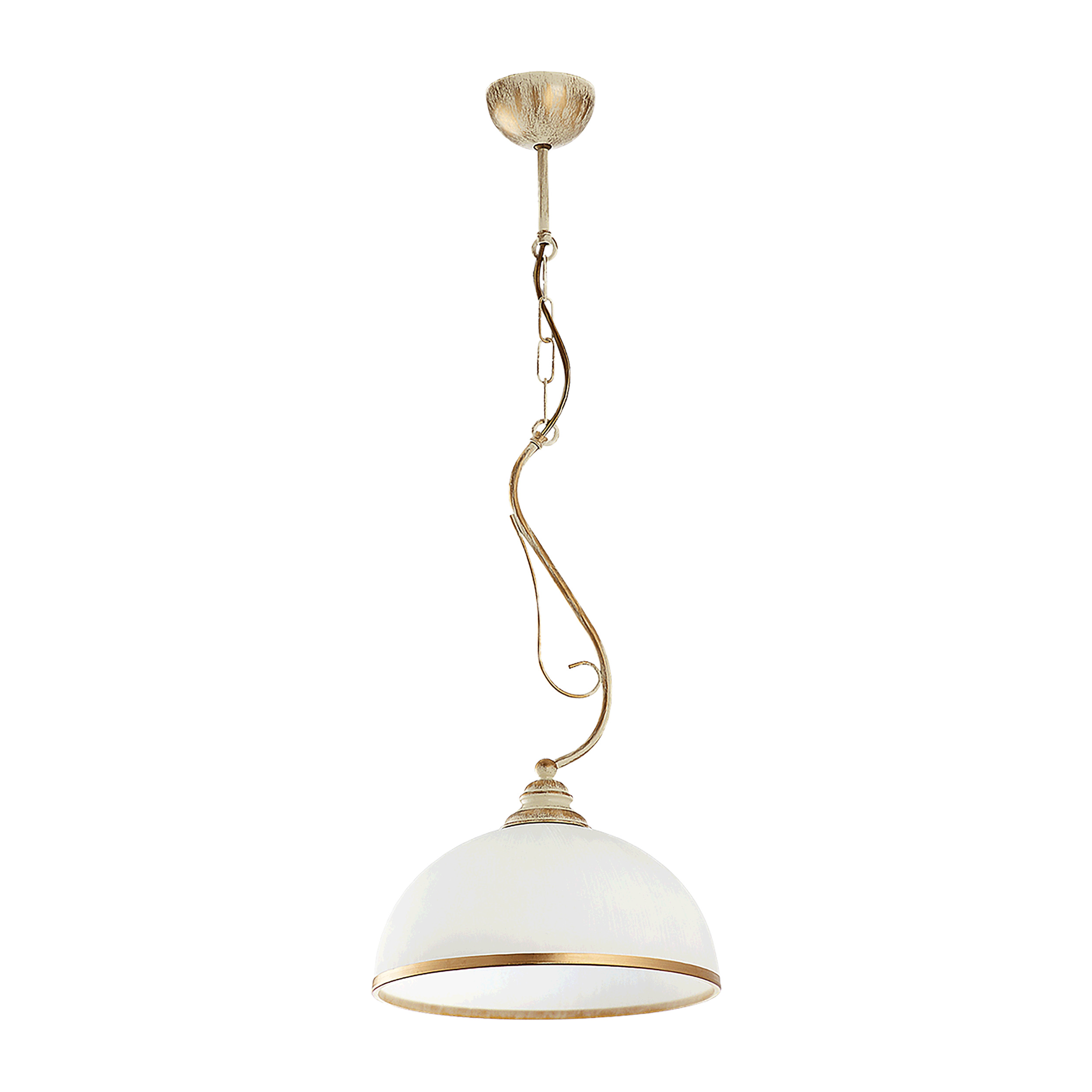 LARISA 1P, lampa wisząca, E27 max 60W, metal, ecrie, klosz szklany