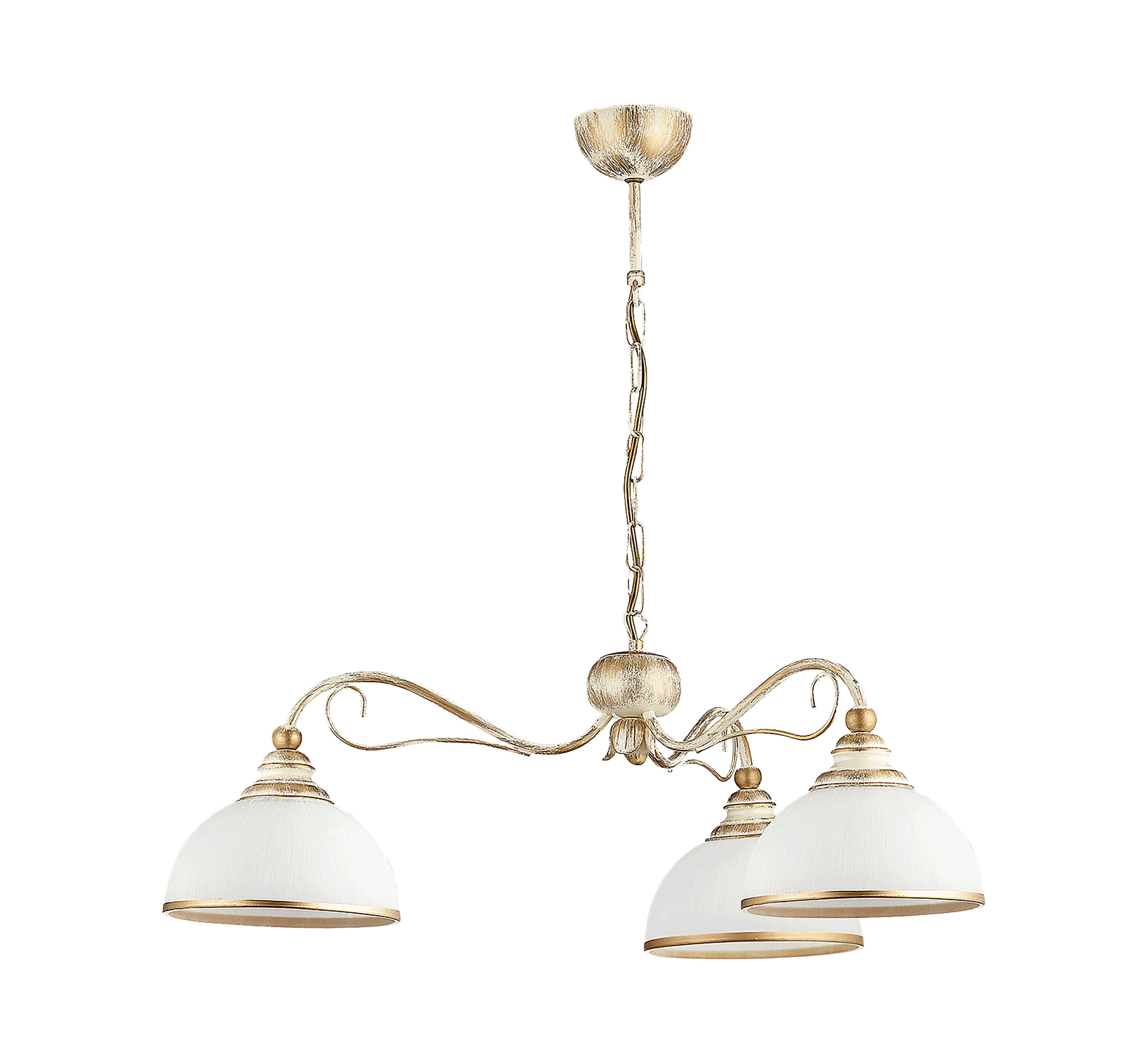 LARISA 3P, lampa wisząca, 3xE27, max 3x60W, metal, ecrie, klosz szklany