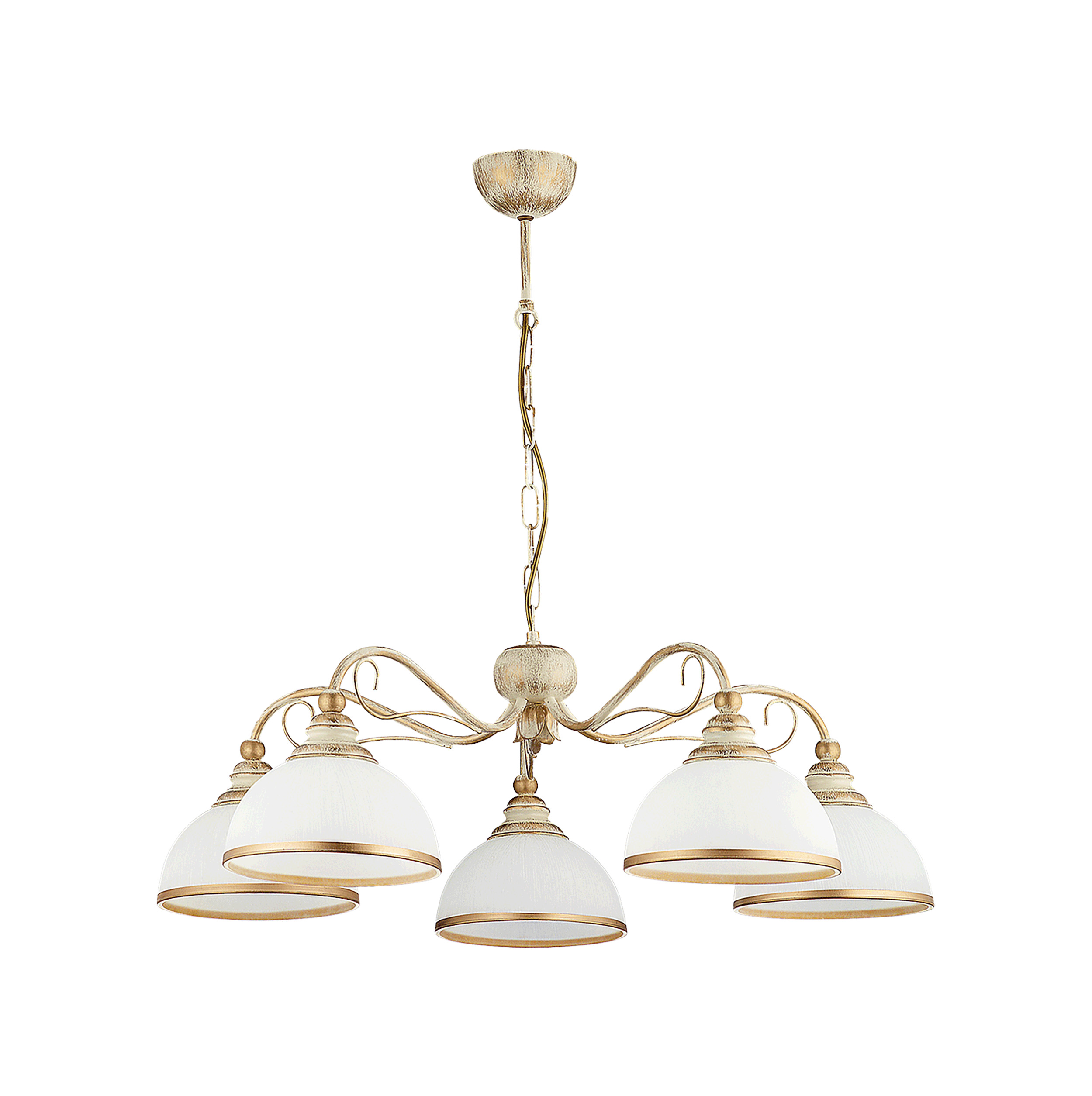LARISA 5P, lampa wisząca, 5xE27, max 5x60W, metal, ecrie, klosz szklany