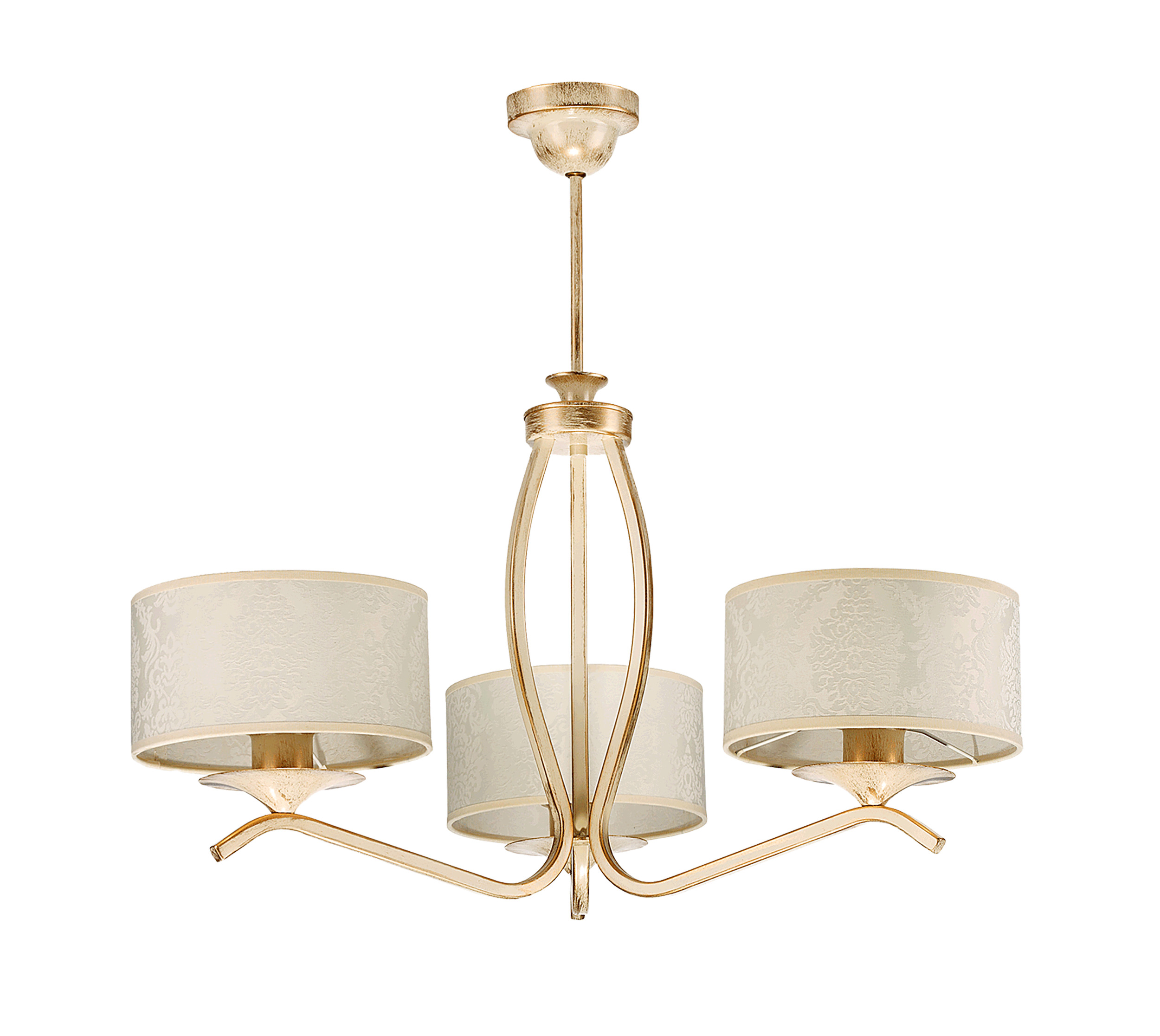 ARCADIA 3P, lampa wisząca, 3xE27, max 3x60W, metal, ecrie, abażur wzorzysty