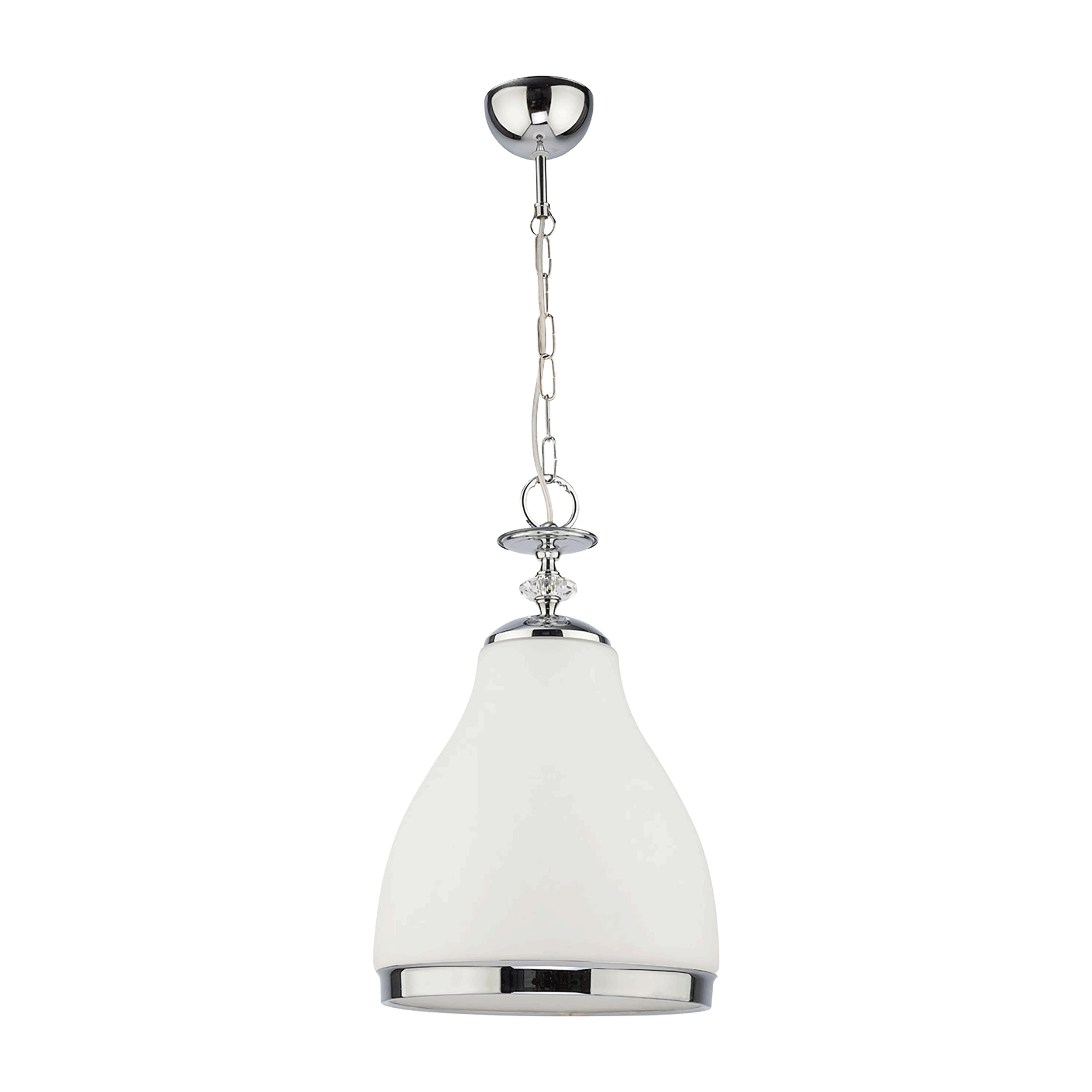 IKARIA 1P, lampa wisząca, E27 max 60W, metal, chrom, klosz szklany mleczny