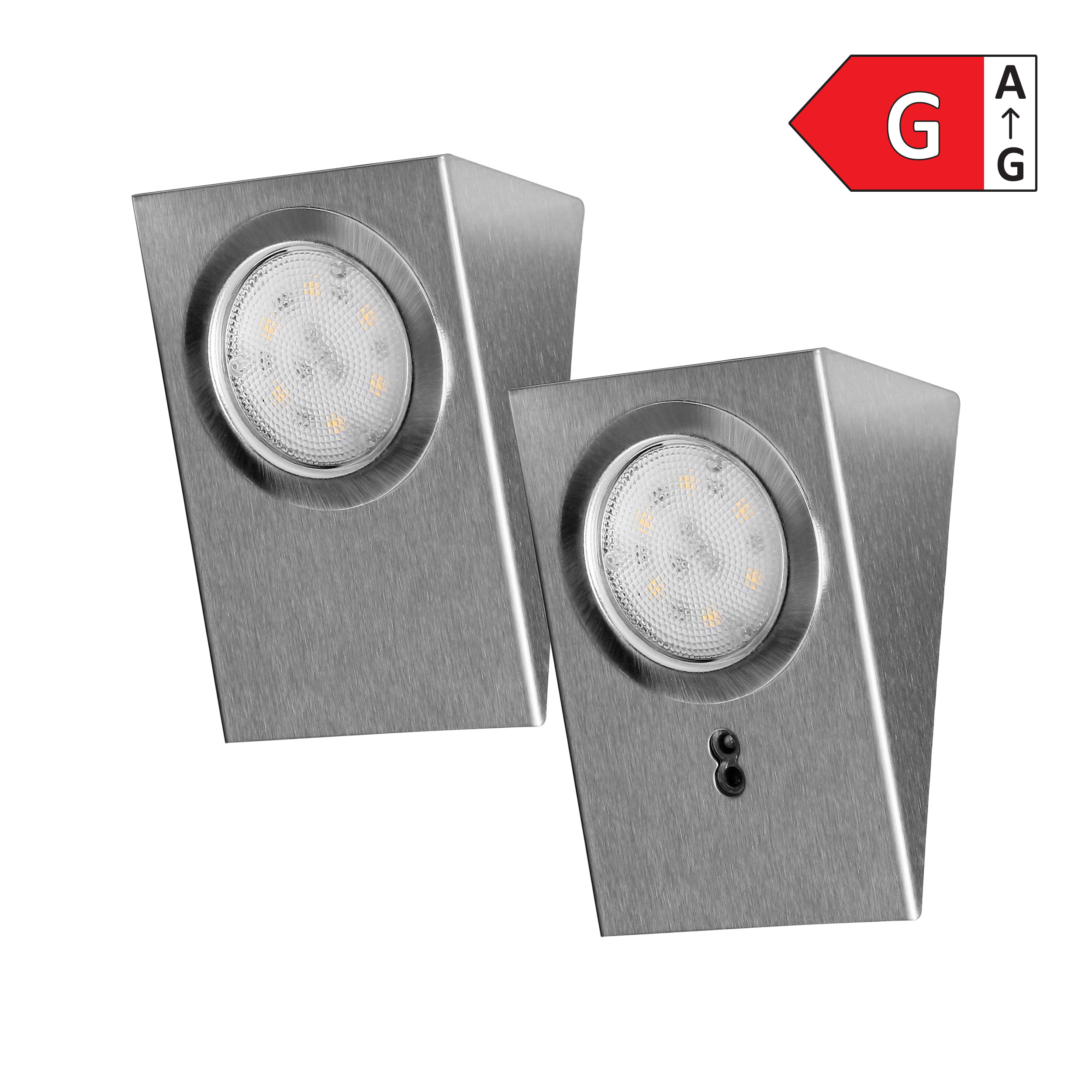 Zestaw opraw podszafkowych MAKAN LED 2W, 180lm, 4000K, z wyłącznikiem bezdotykowym, INOX