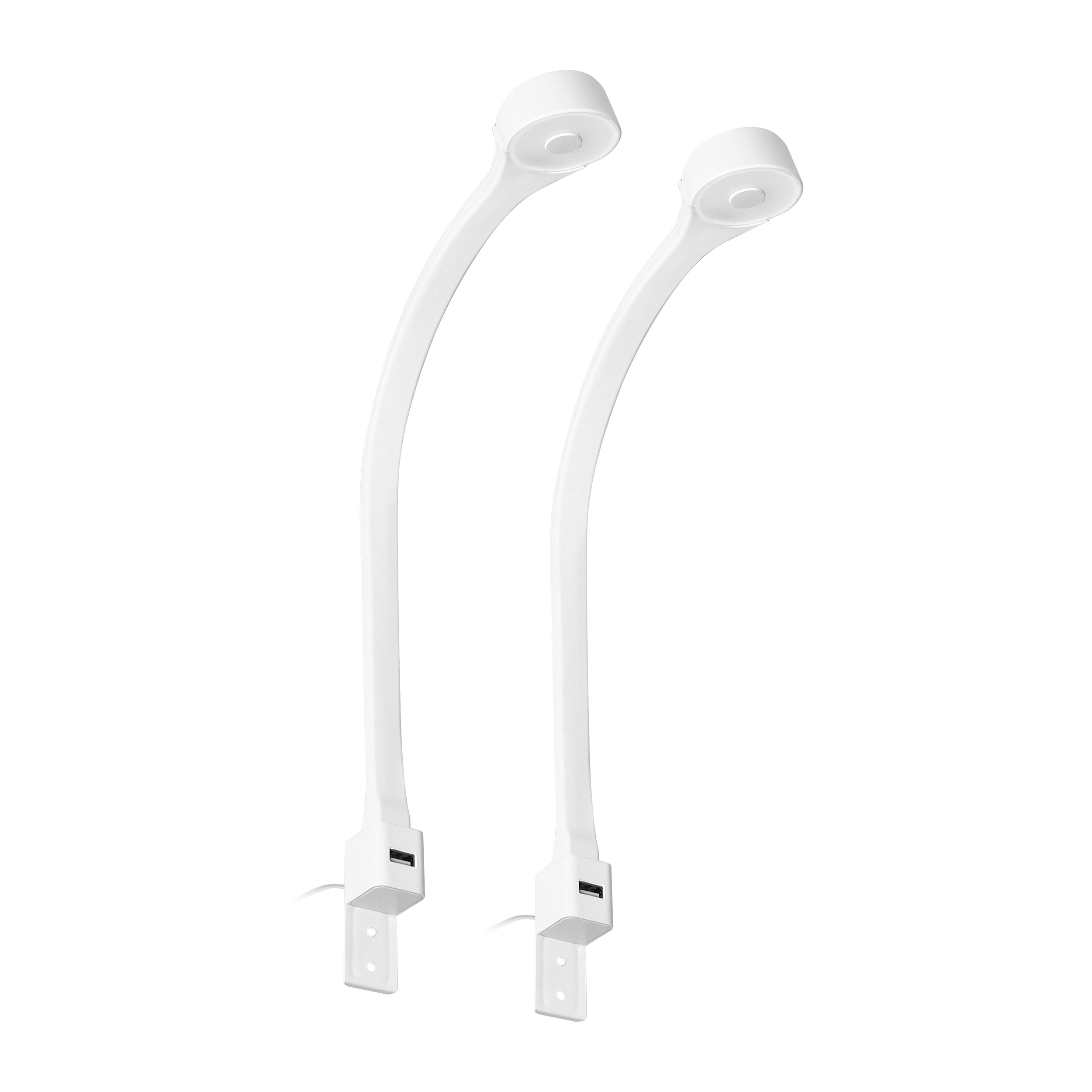 TEO zestaw 2 lampek nocnych LED, 2x1,8/7,5W, 4000K, z USB, biały