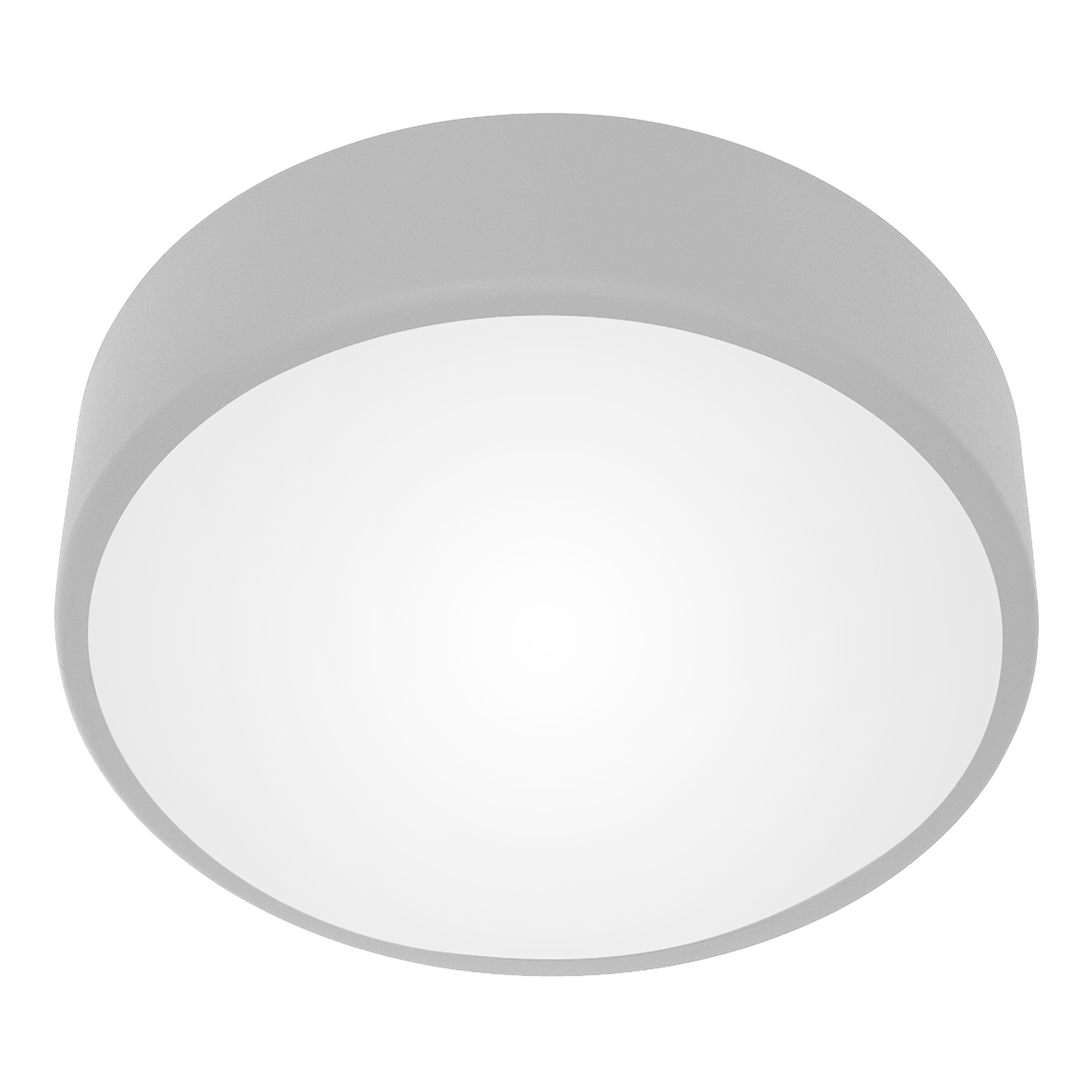 OVO plafon 2xE27 z mikrofalowym czujnikiem ruchu, 2x24W, szara stal, klosz szklany matowy, IP20, ? 300