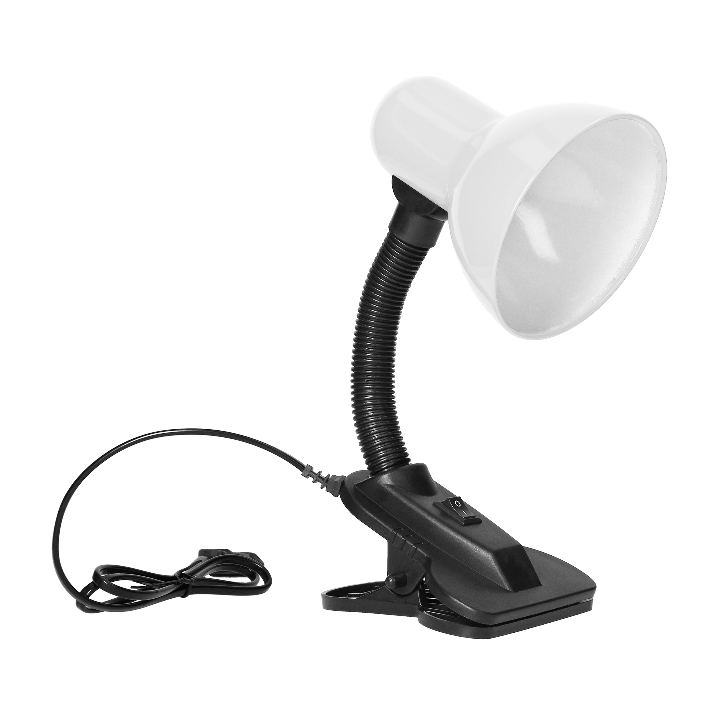 LATSA, lampa biurkowa z klipsem, 10W, E27, stal + tworzywo, biała