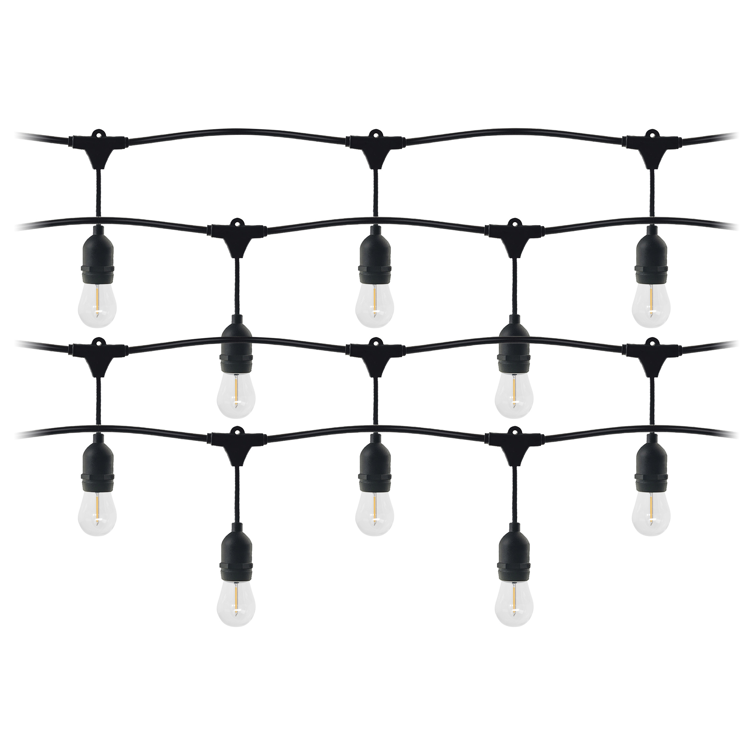 Zestaw girlanda oświetleniowa -1 sznur 20m (40 opraw) + 40 żarówek LED 1W E27, 3000K - ciepła + 1 żarówka gratis!