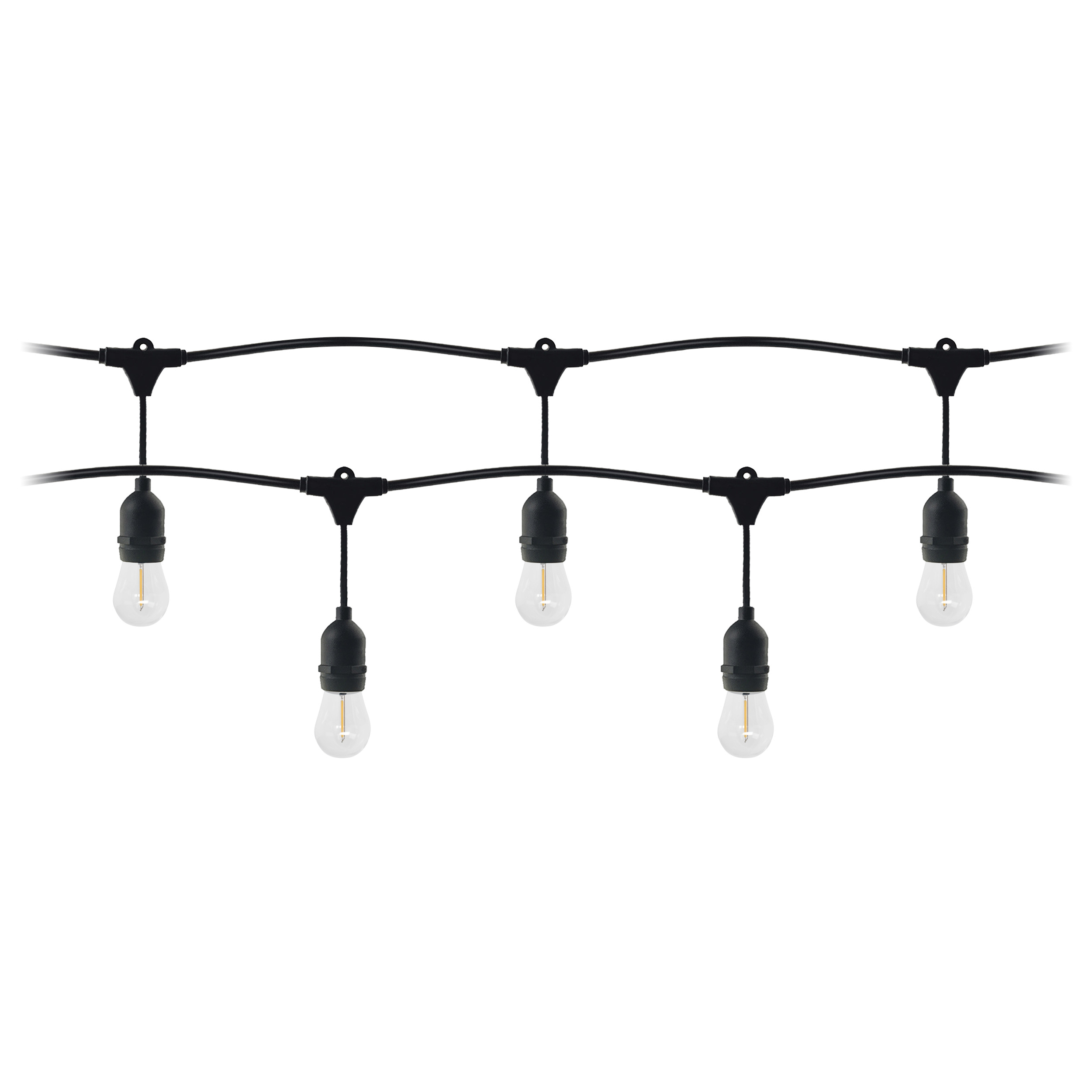 Zestaw girlanda oświetleniowa -1 sznur 5m (10 opraw) + 10 żarówek LED 1W E27, 3000K - ciepła + 1 żarówka gratis!