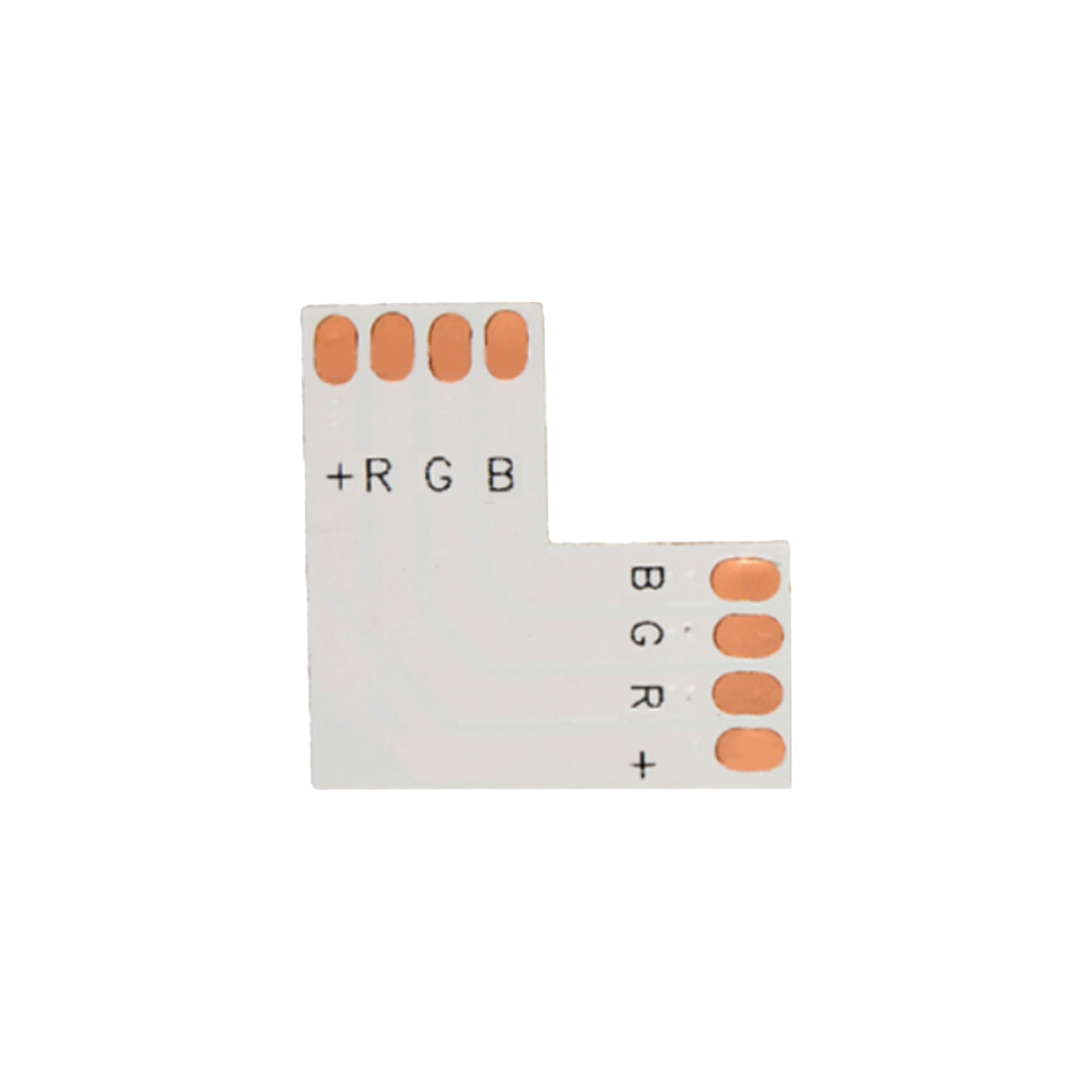 Kątowa złączka L do szybkiego montażu (szybkozłączka) wielokolorowych taśm LED RGB 10mm 4pin-4pin