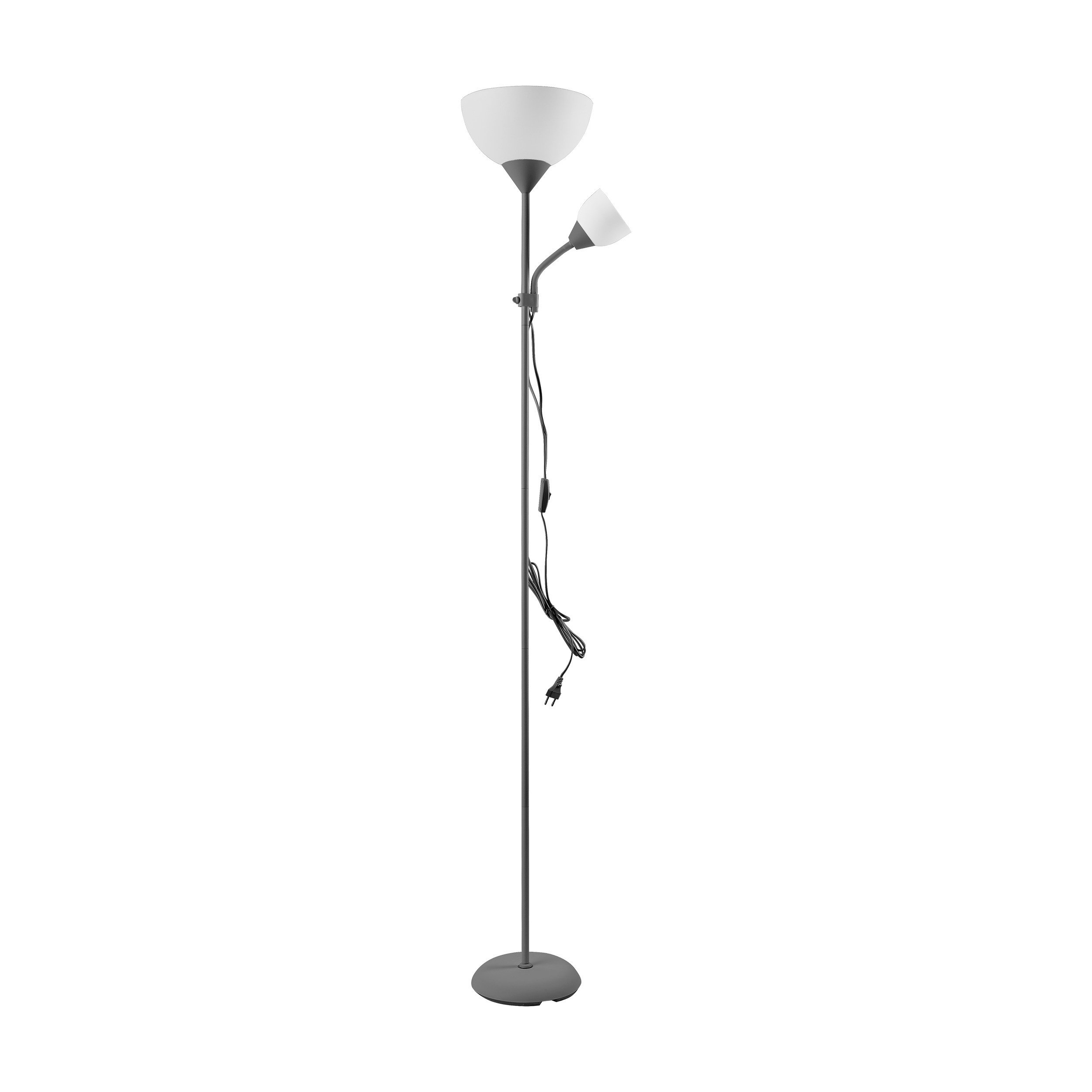 Lampa stojąca podłogowa URLAR, 175 cm, E27 max 40W, E14 max 25W, szara