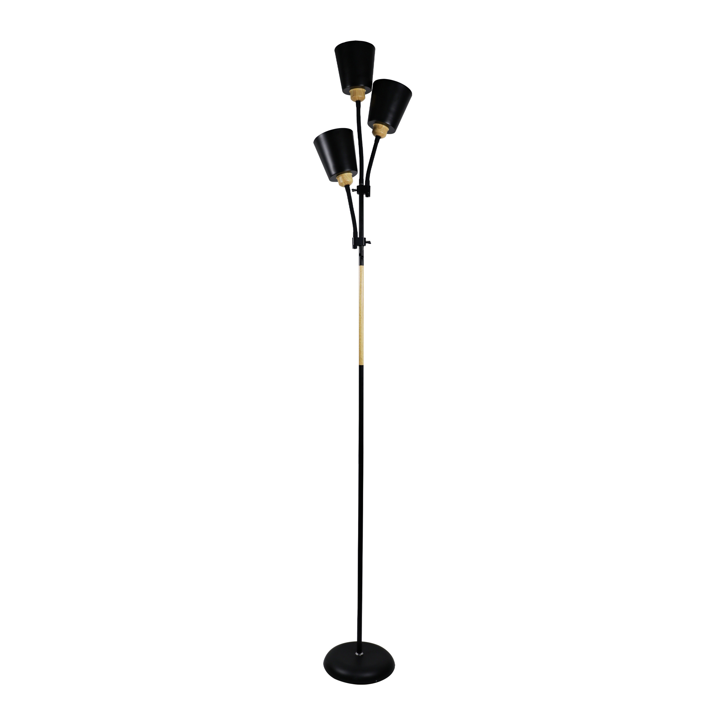 GRACE 3P, potrójna lampa podłogowa, 3xE27, max. 3x18W, 192 cm, czarna