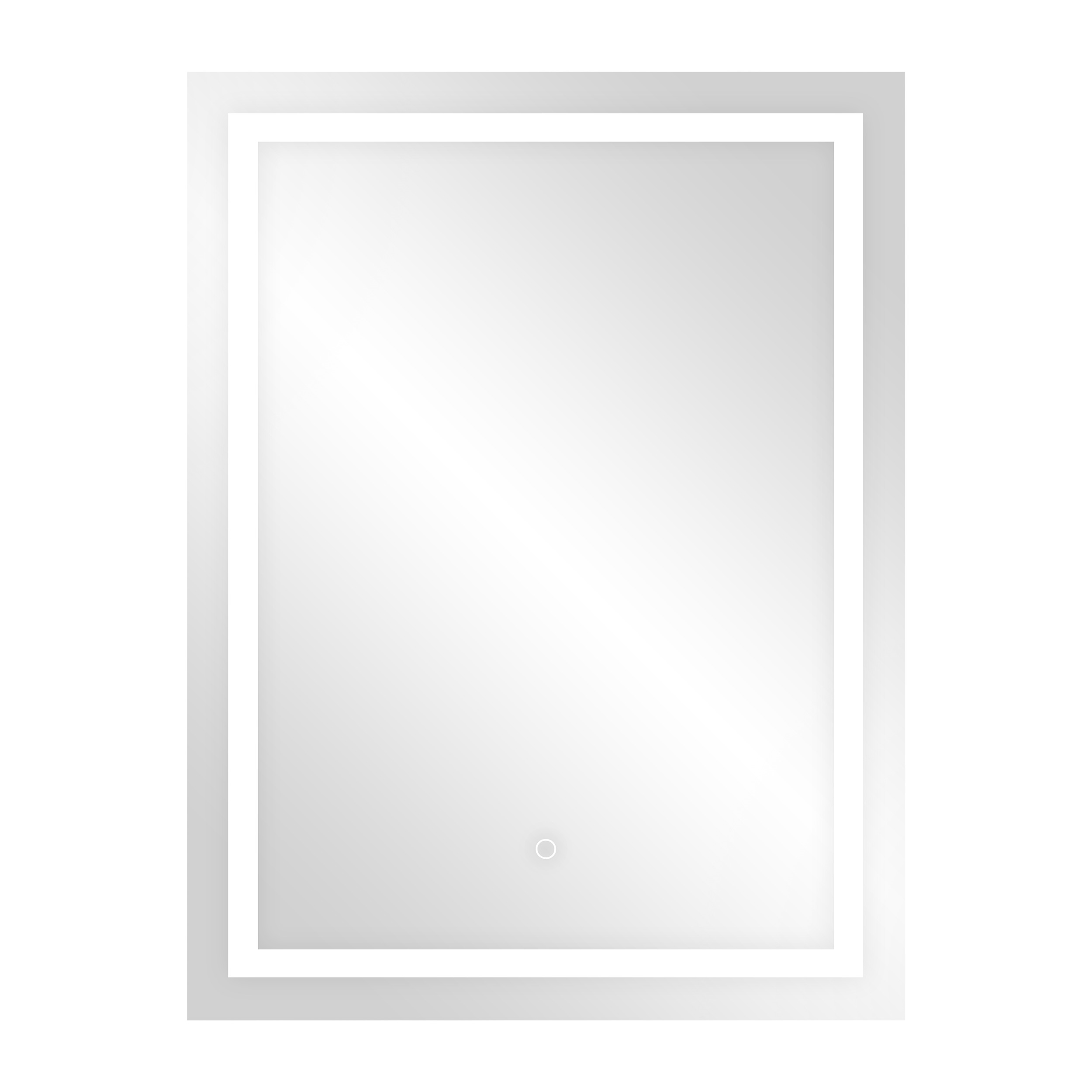 Lustro prostokątne pionowe LED 60x80 cm (z wbudowanym włącznikiem, z marginesem, 4000K)
