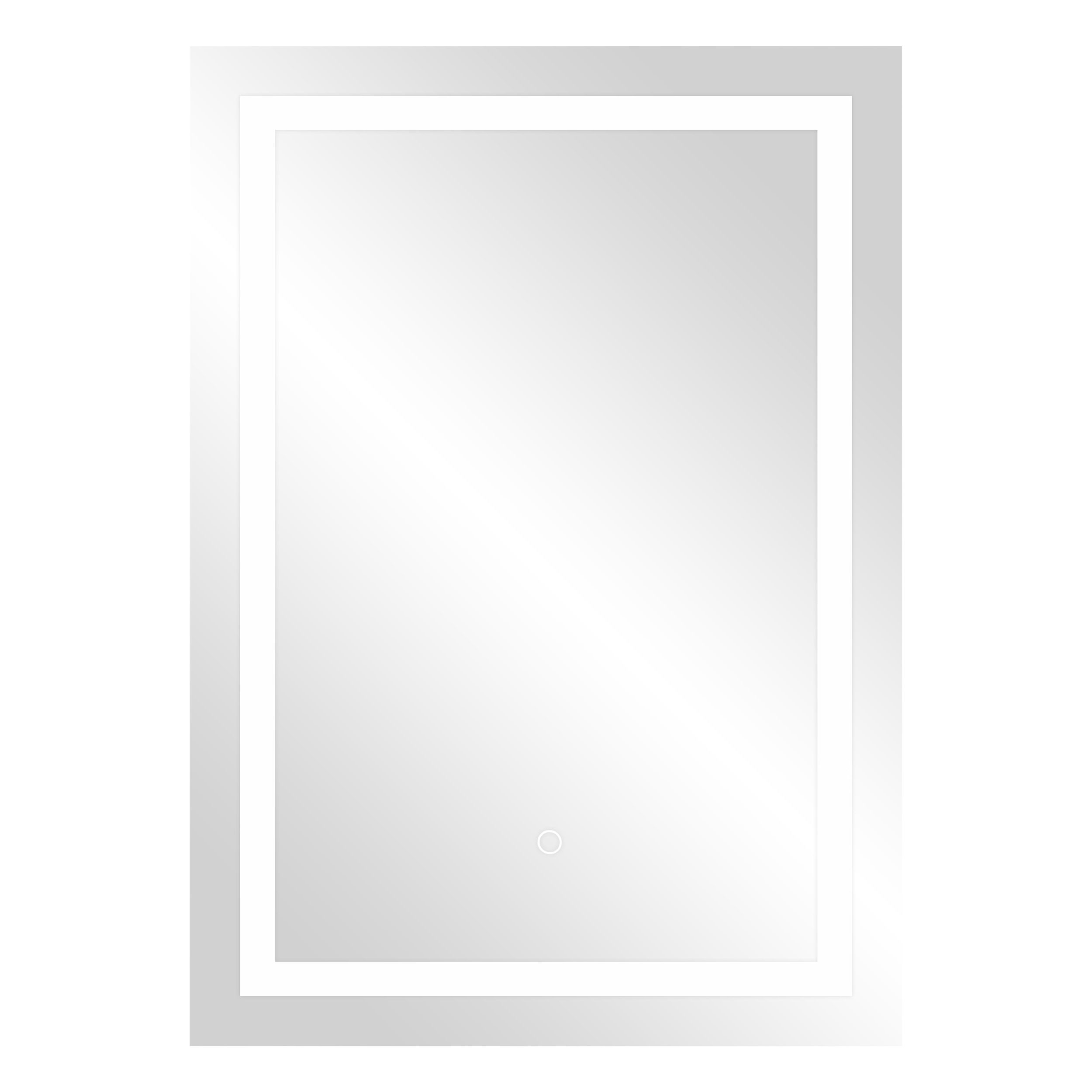 Lustro prostokątne pionowe LED 50x70 cm (z wbudowanym włącznikiem, z marginesem, 4000K)