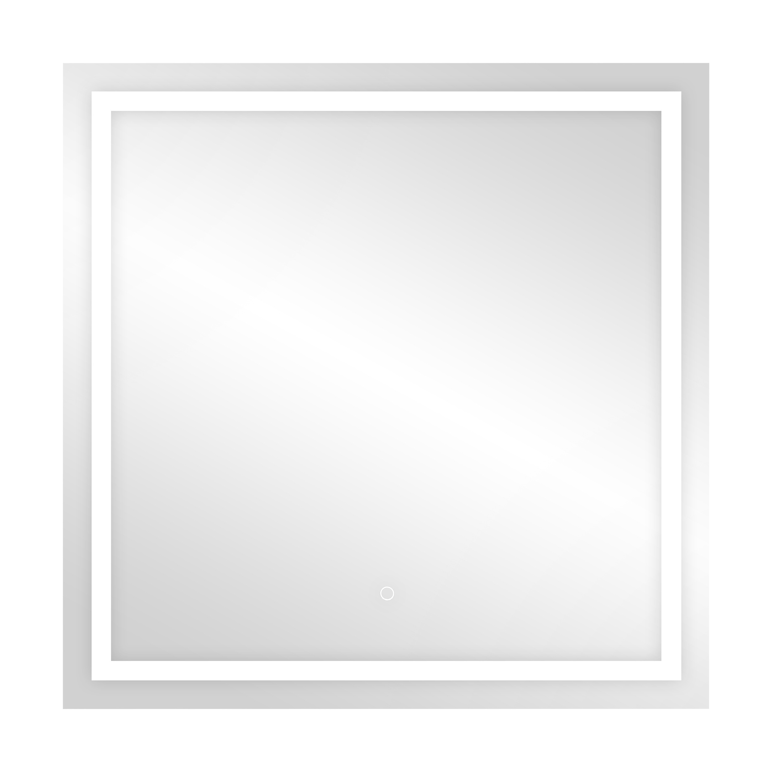Kwadratowe lustro LED 80x80 cm (z wbudowanym włącznikiem, z marginesem, 4000K)