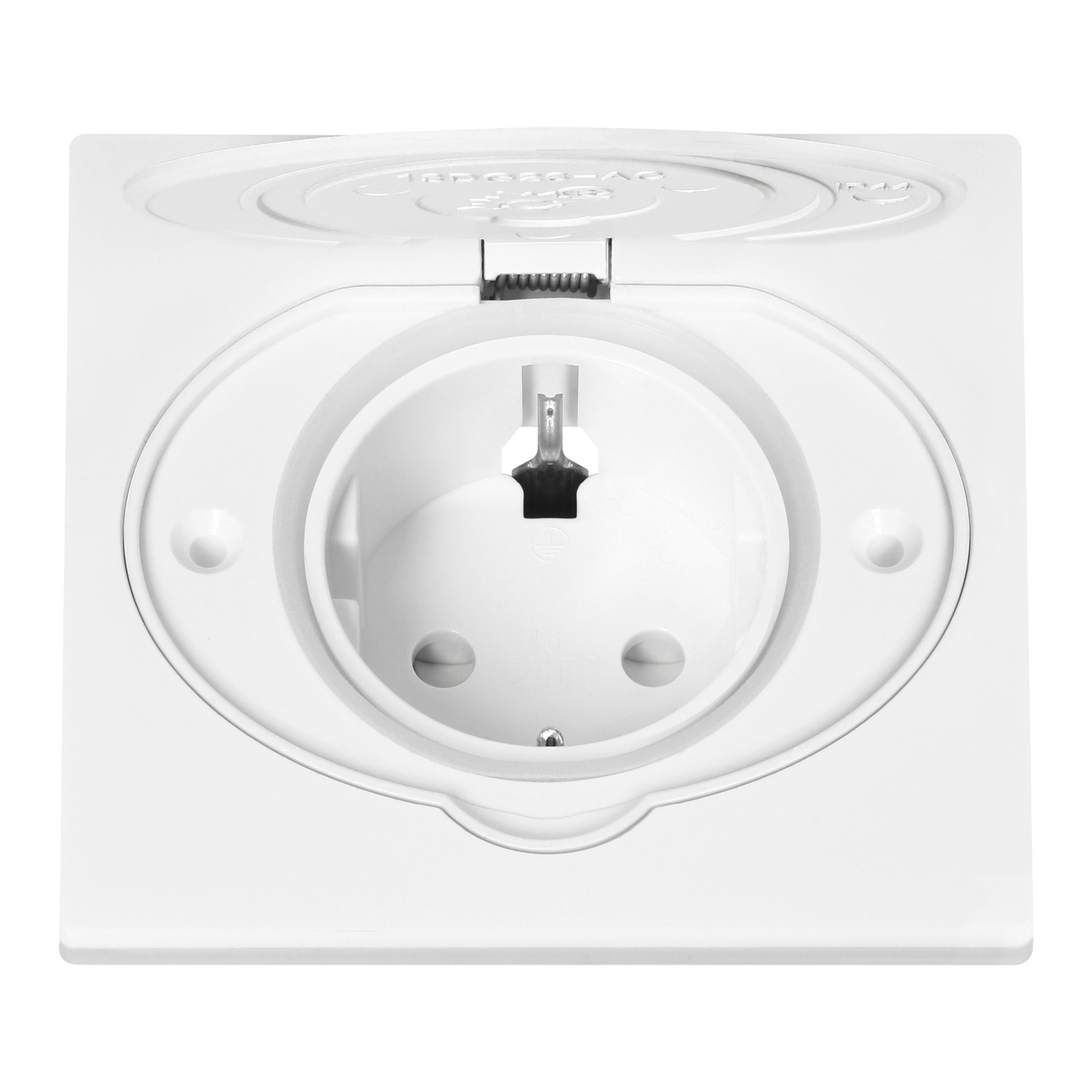 Hermetyczne gniazdo elektryczne, IP44, 1x2P+Z(Schuko), białe