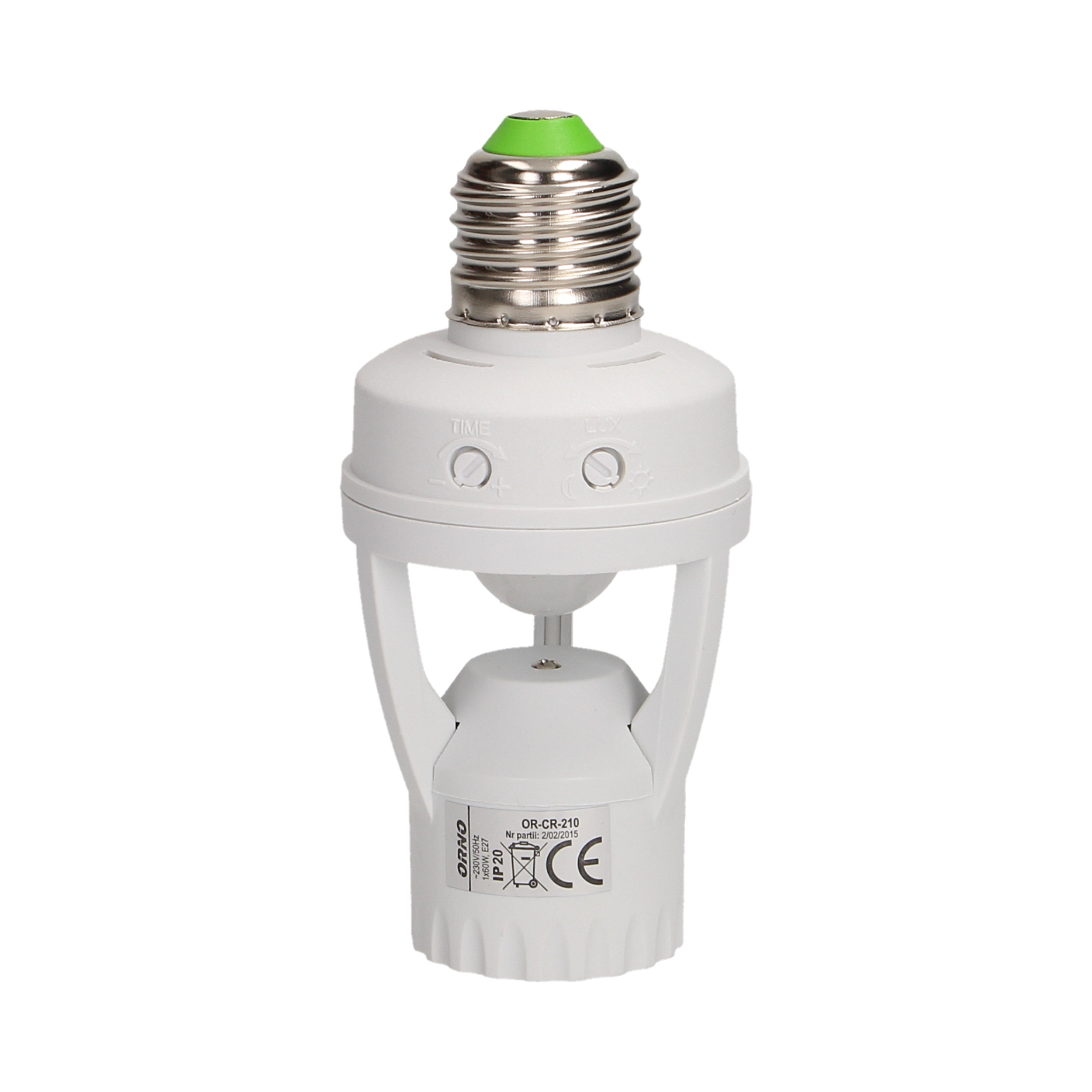 Gniazdo żarówki z czujnikiem ruchu, 360st. IP20, gwint E27, 1x60W