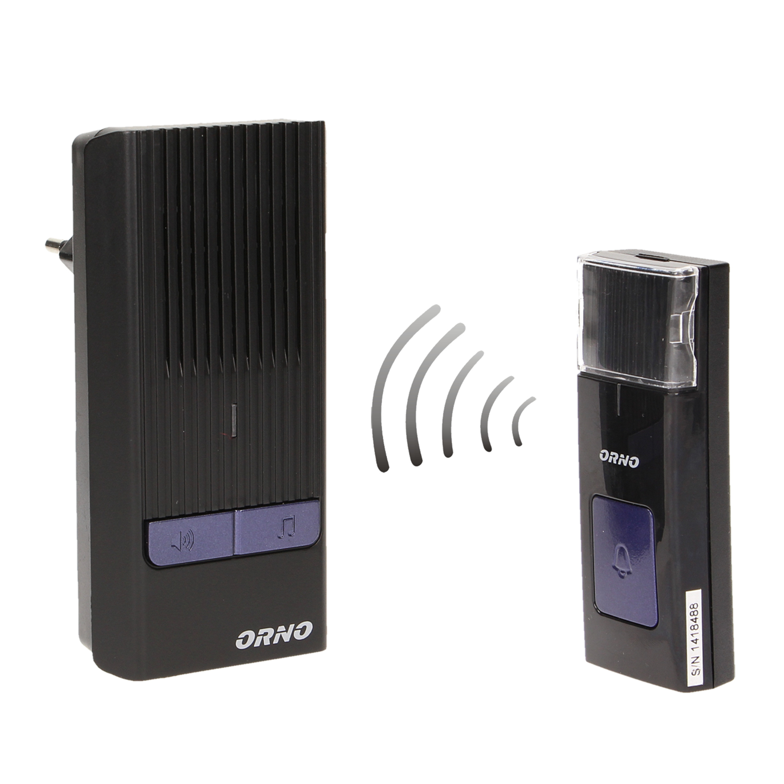 ROCK AC dzwonek bezprzewodowy, 230V z learning system, czarny