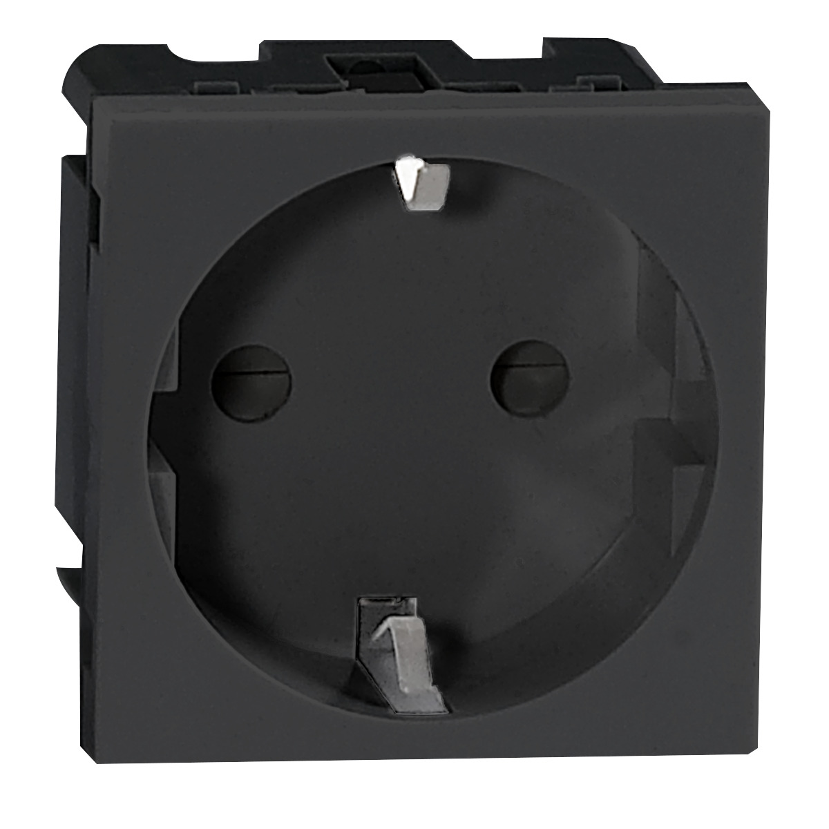 NOEN GS, gniazdo modułowe 45x45mm 1x2P+Z, typ F schuko, 16A 250V, czarne