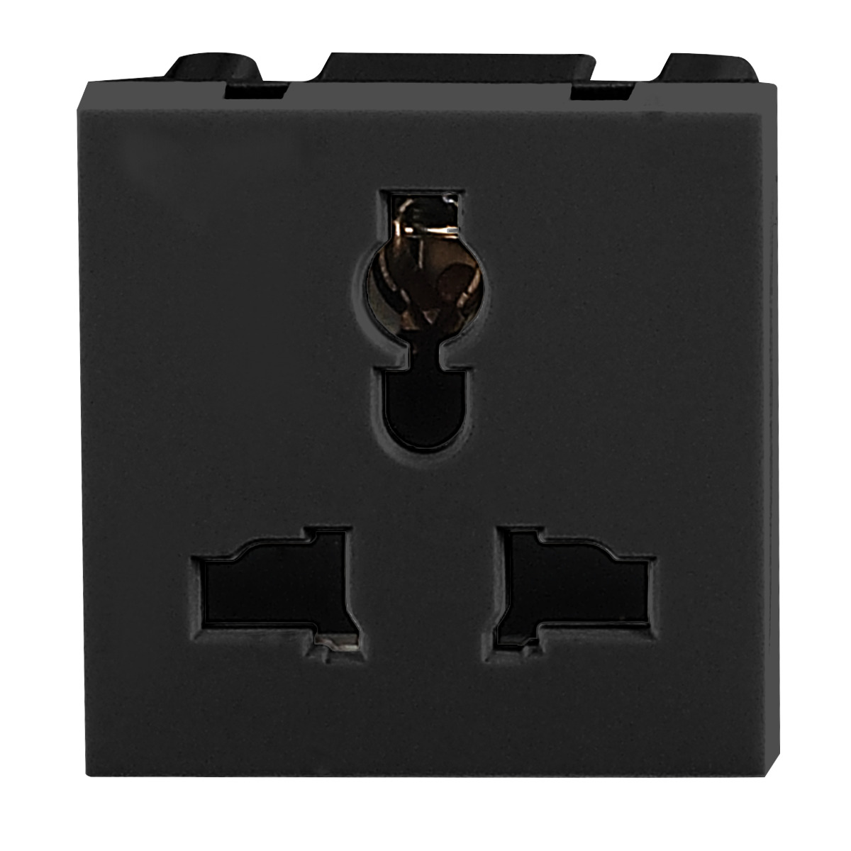NOEN UK, gniazdo modułowe 45x45mm 3-pinowe multifunkcjonalne, 10A, 250V, czarne