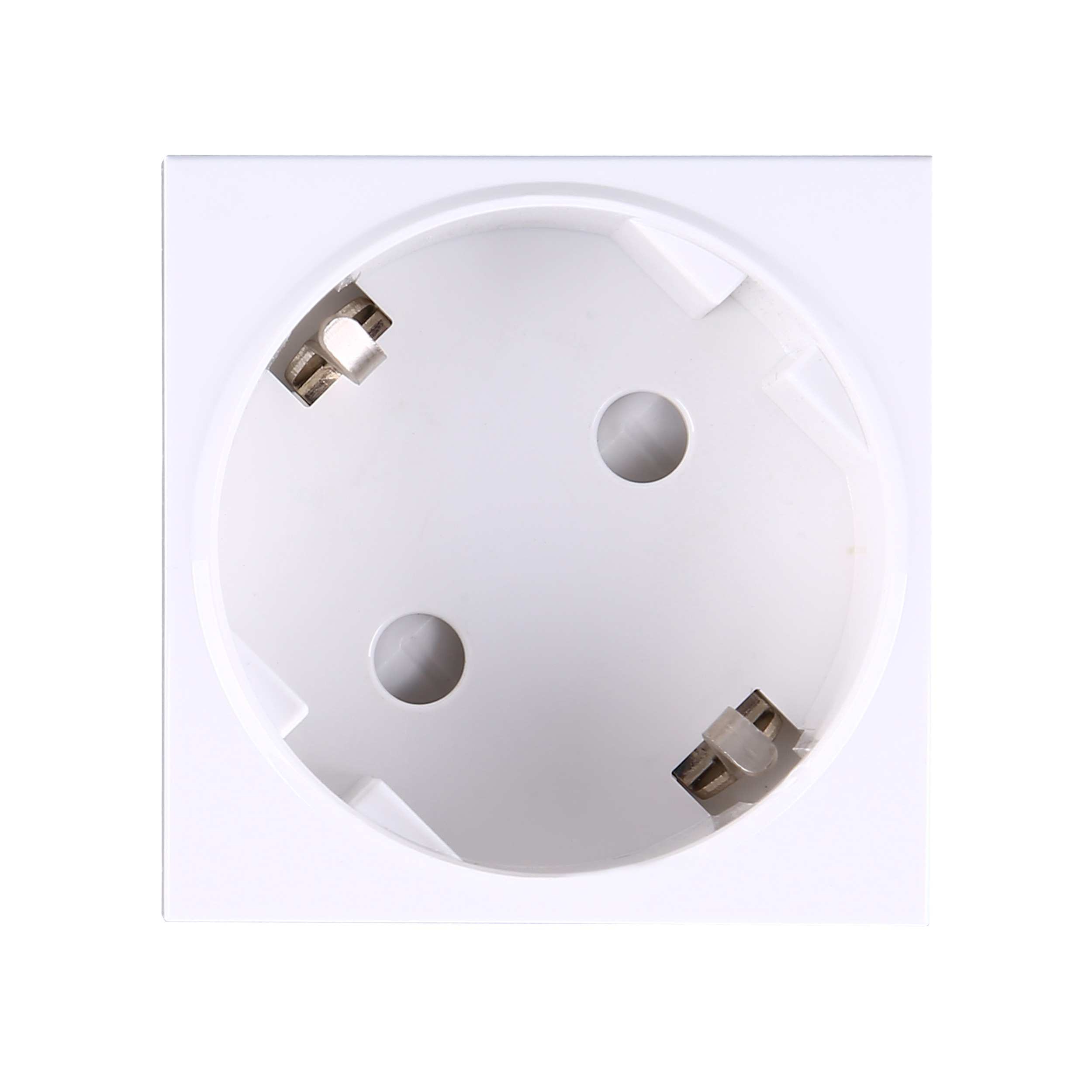 NOEN GS, gniazdo modułowe 45x45mm kątowe - 45° 1x2P+Z, typ F schuko, OR-GM-9010/W/GS45