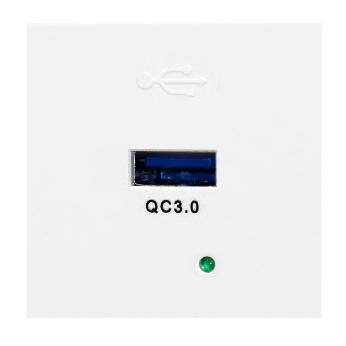 NOEN USBQ, port modułowy 45x45mm z ładowarką USB quick charge 3A/5V;2A/9V;1,5A/12V, biały