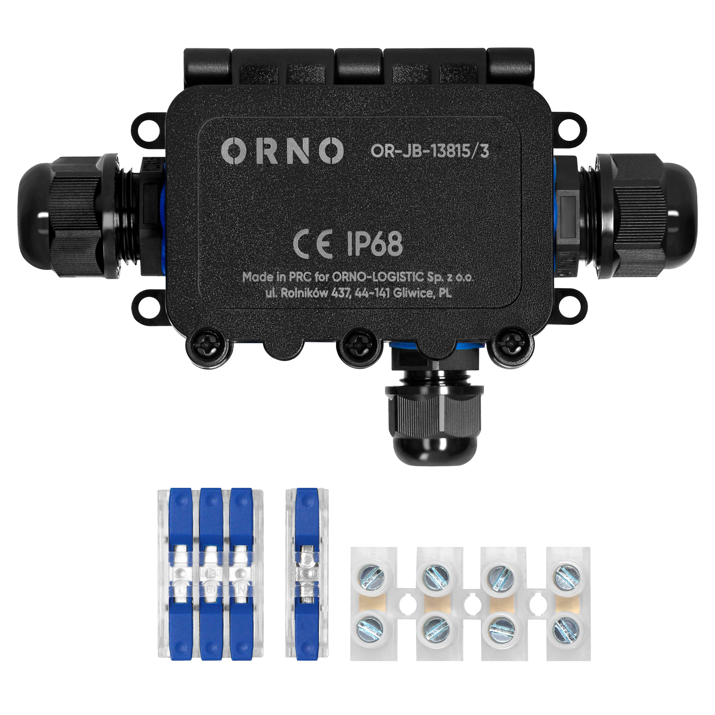 Puszka n/t HD IP68, 0,75-4,0mm? ,2 dławnice M20, 1 dławnica M16