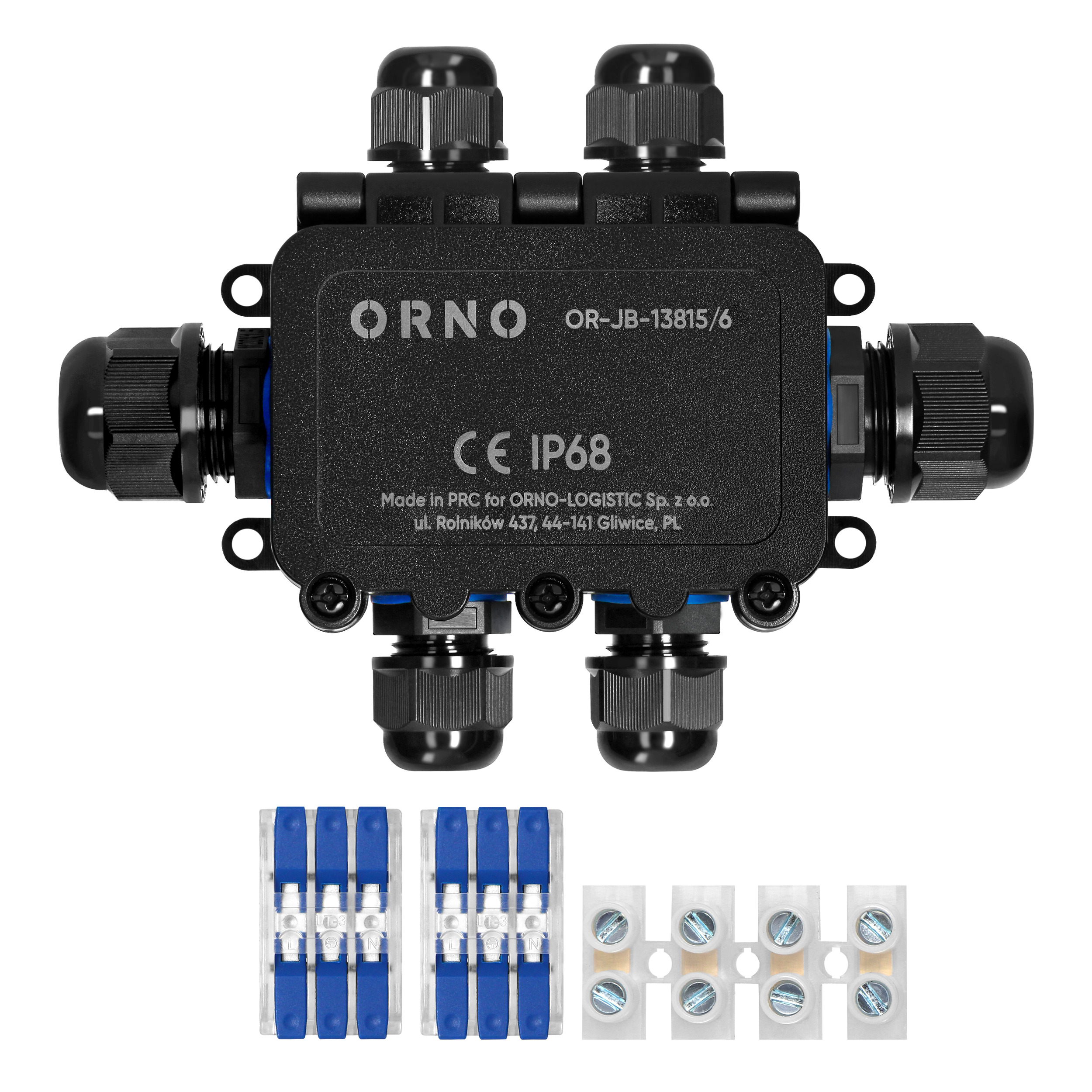 Puszka n/t HD IP68, 0,75-4,0mm? ,2 dławnice M20, 4 dławnice M16