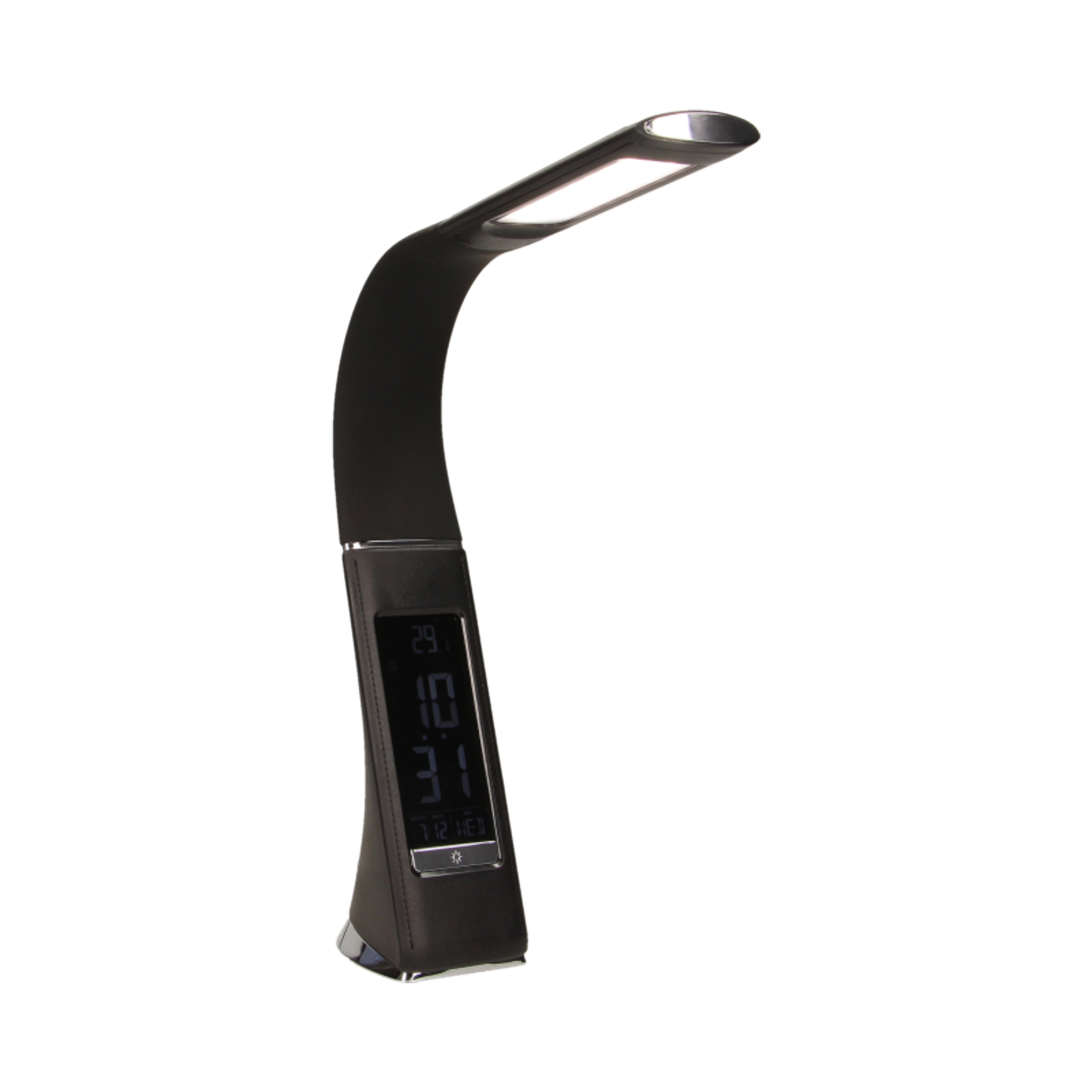 DOLOMIT LED 5W, lampka biurkowa z budzikiem, 300lm, 4000K, czarna
