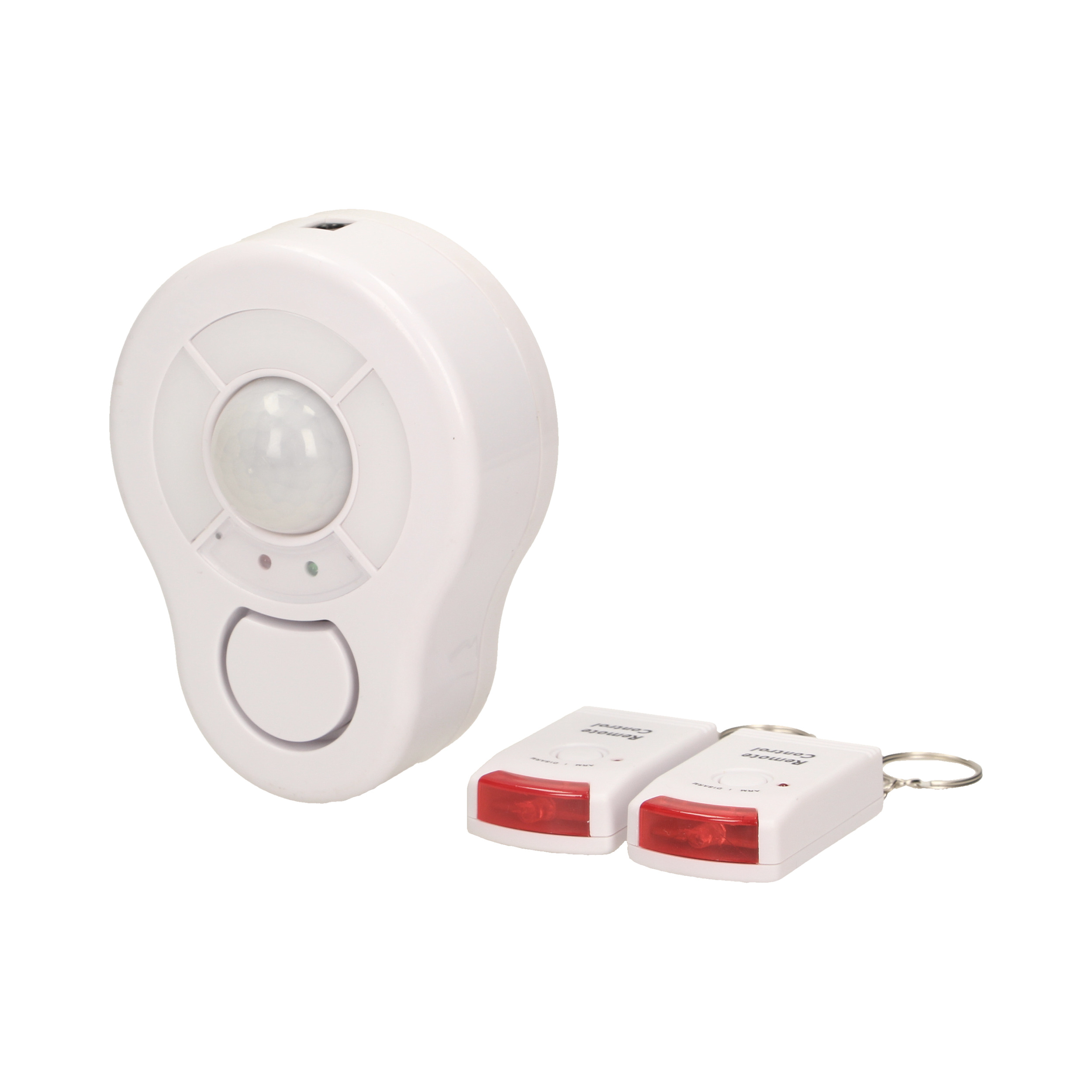 Mini alarm bezprzewodowy sufitowy z wbudowaną syreną sterowany pilotem, 5m, bateryjny