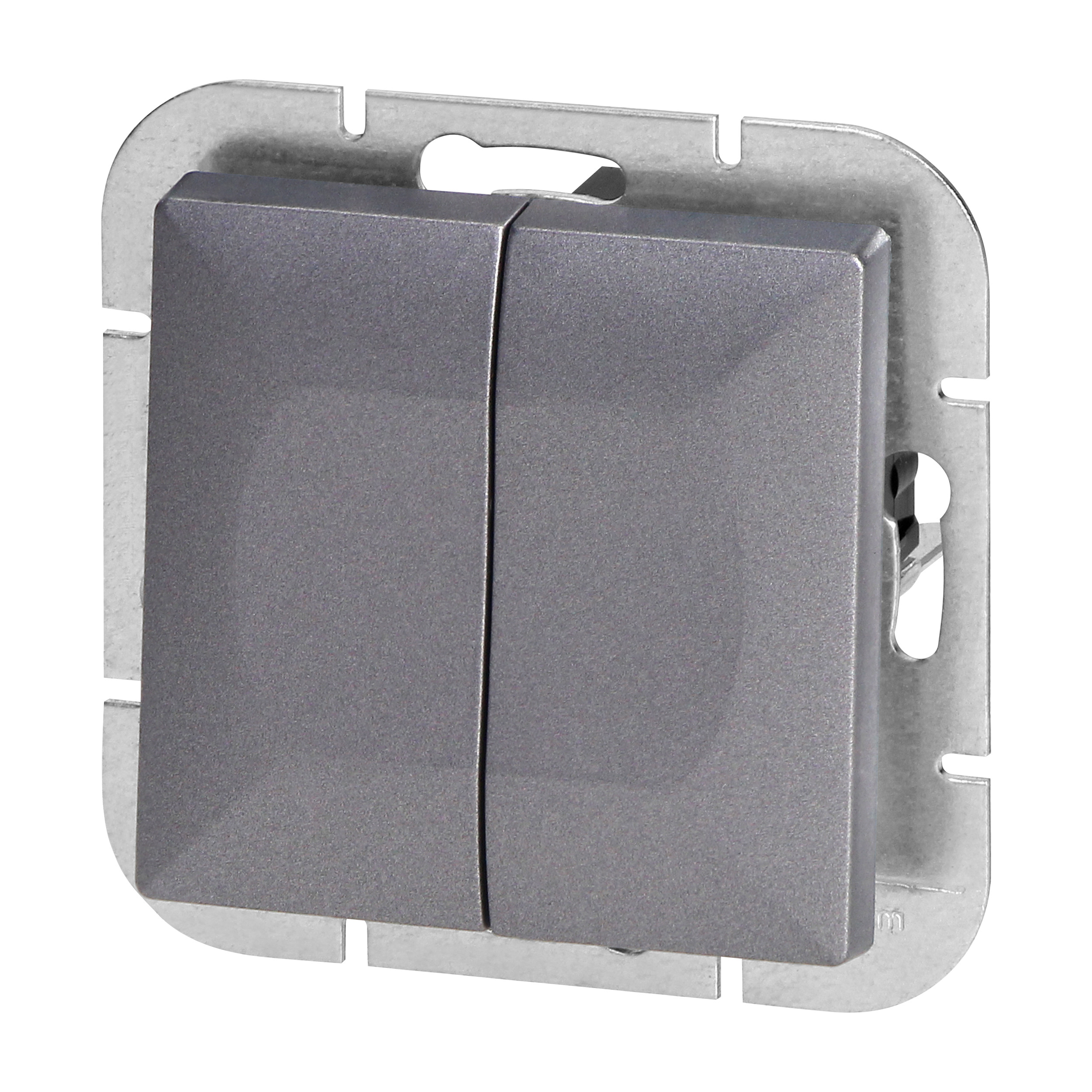 Łącznik p/t świecznikowy Pearl, 10A, 250V, WP-2P, antracyt