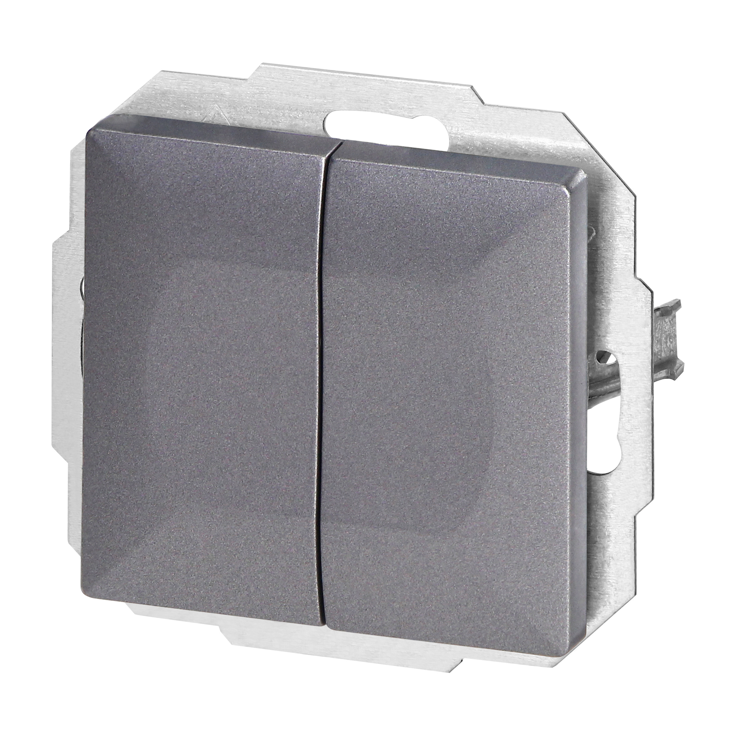 Łącznik p/t schodowy podwójny Pearl, 10A, 250V, WP-2/5P, antracyt