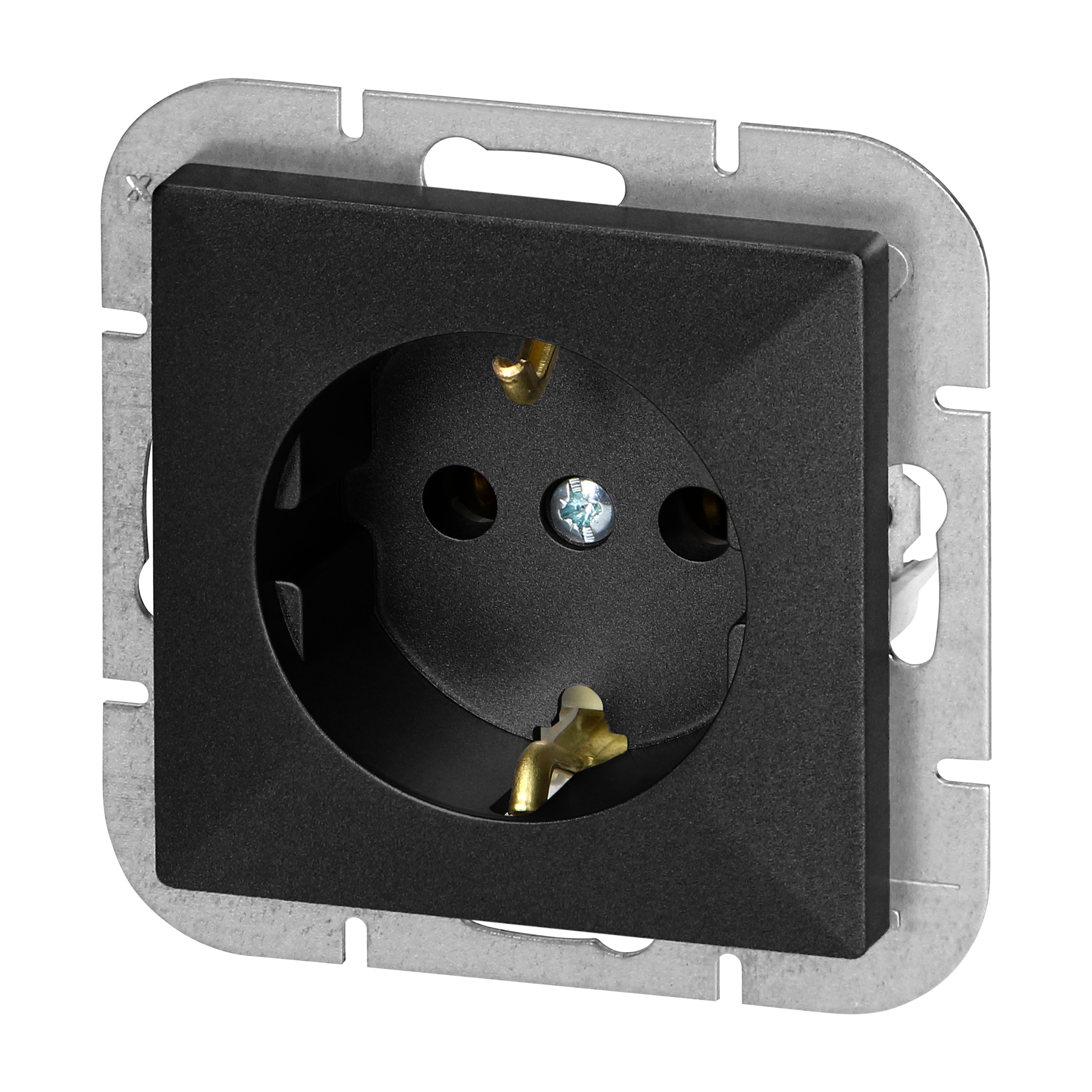 Gniazdo pojedyncze p/t 2P+Z Schuko Pearl, 16A, 250V, PT-17P, czarny