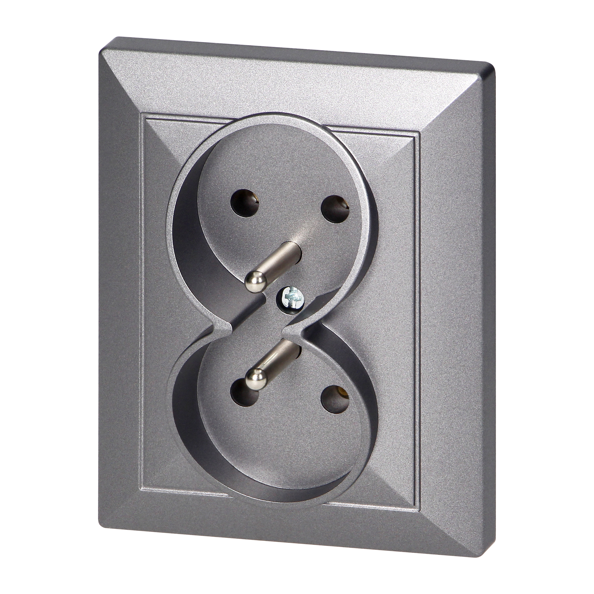 Gniazdo podwójne p/t 2x2P+Z Pearl, 16A, 250V, PT-6 P, antracyt