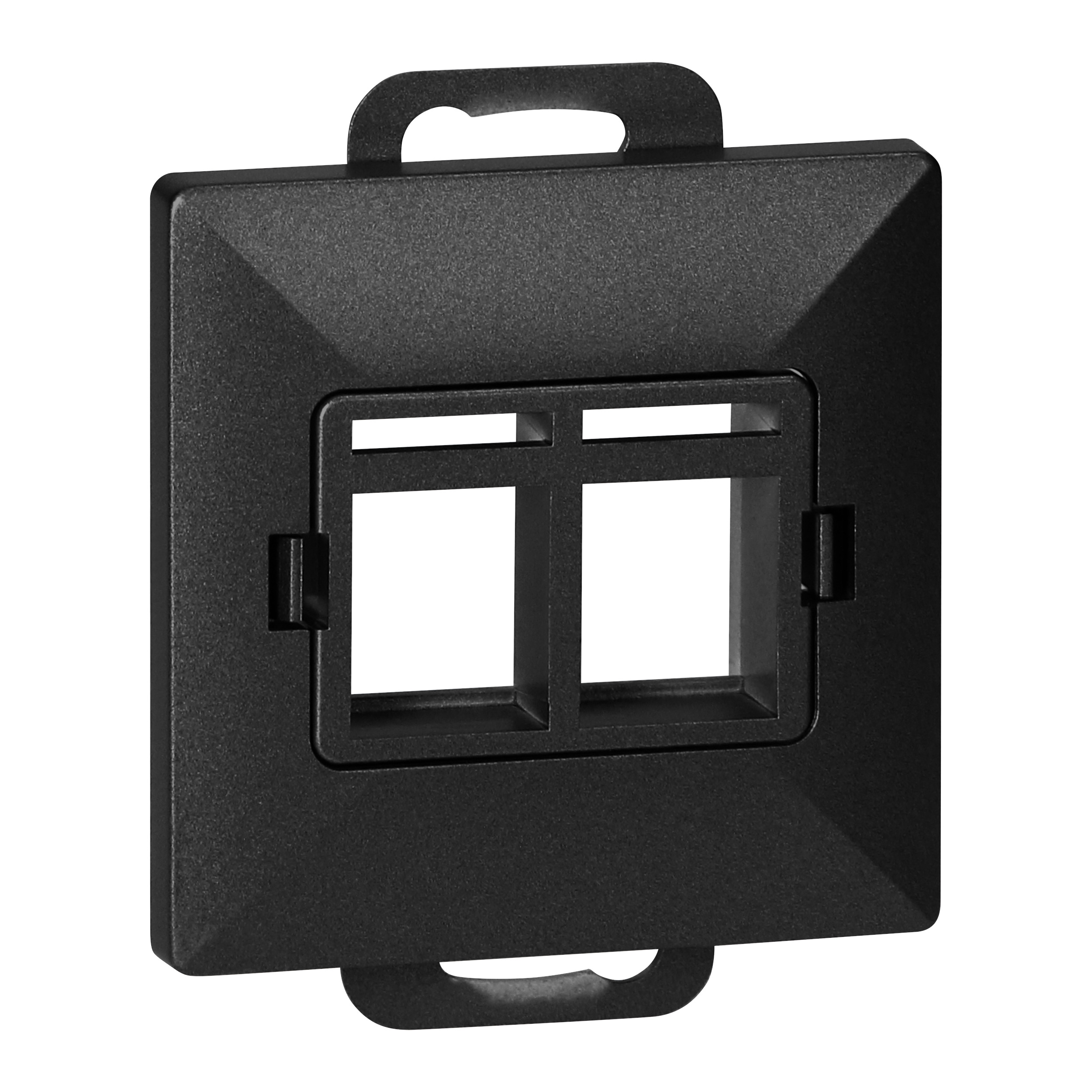 Płytka czołowa + 2xRJ45 Pearl, PC+ARJ45/P2, czarny