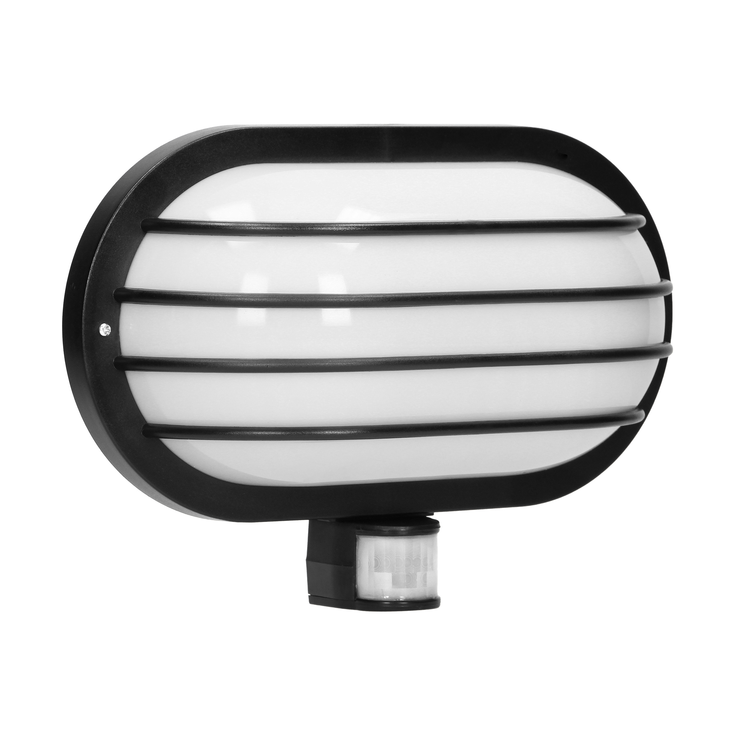 SOLANO, oprawa ogrodowa z czujnikiem ruchu 180st, 1x60W, E27, IP44, plastik, czarna