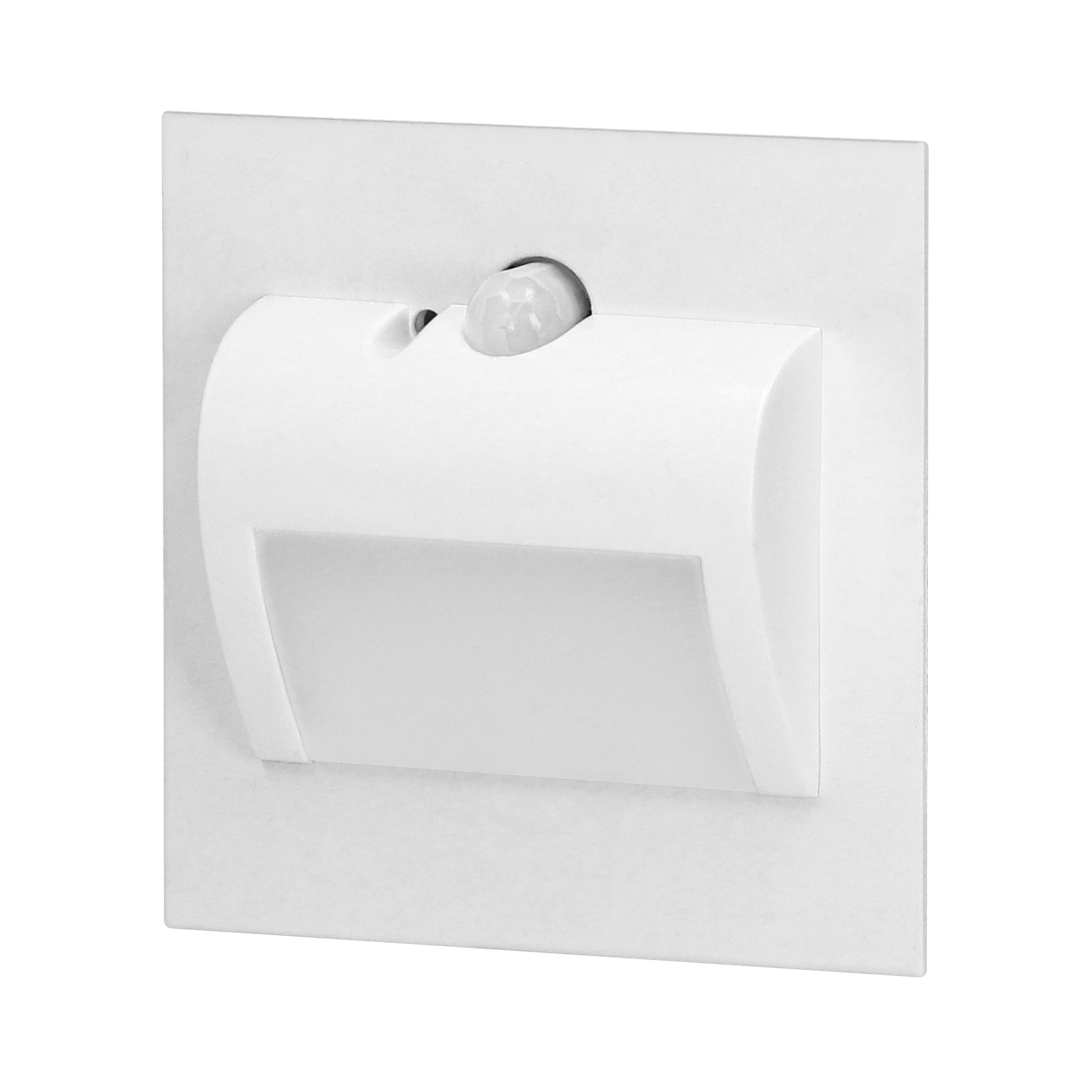 DRACO LED NEW 1,5W, oprawa schodowa podtynkowa, 12VDC, 30lm, 3000K, biała, czujnik ruchu i zmierzchu