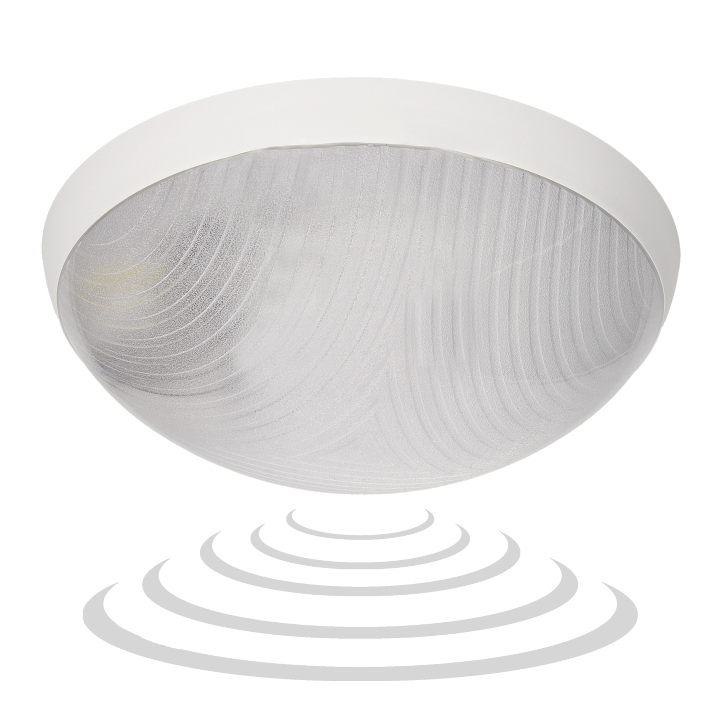 HELM LED 12W, plafon z mikrofalowym czujnikiem ruchu, 1150lm, IP44, 4000K, poliwęglan przeźroczysty, biały
