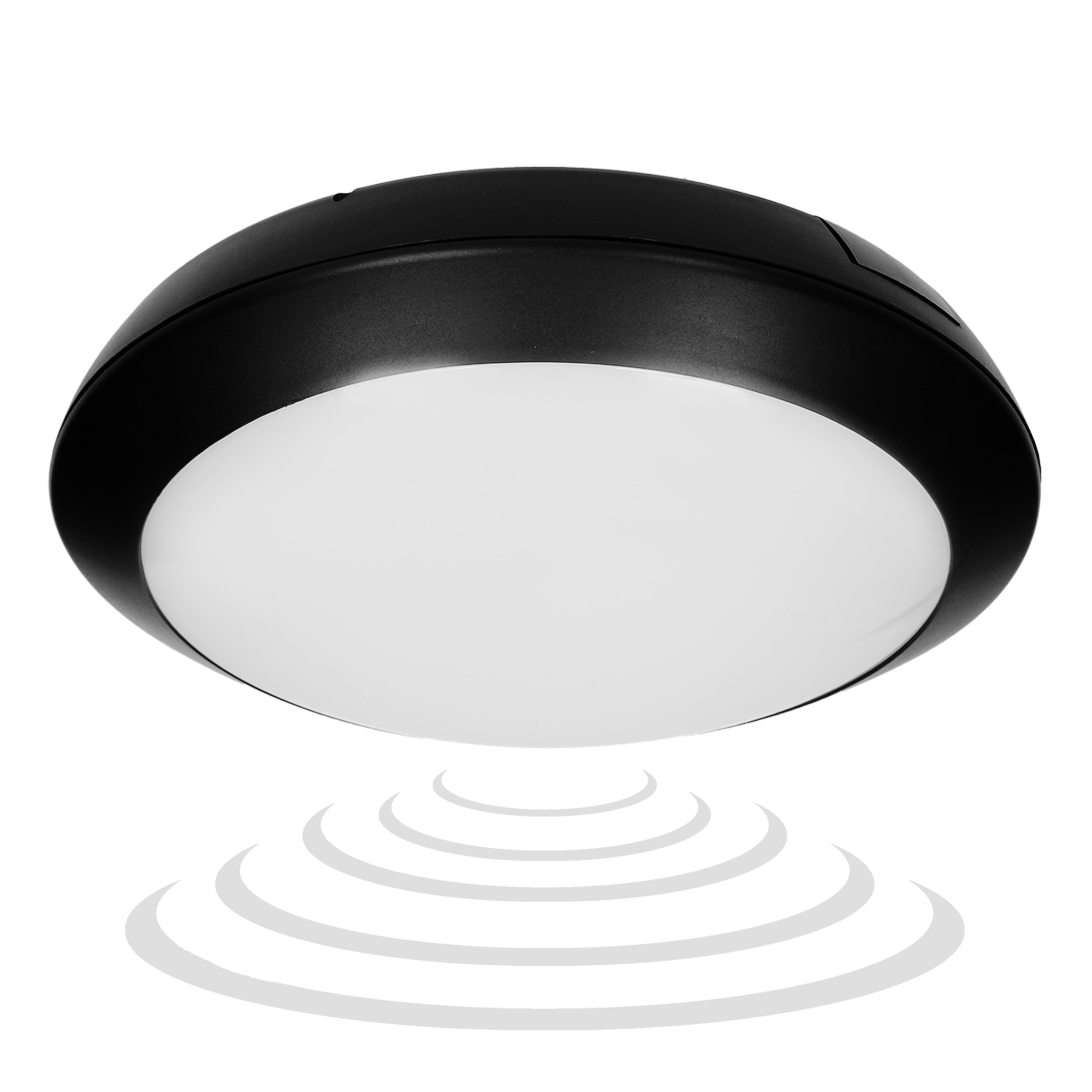 Plafon BRYZA ECO LED z mikrofalowym czujnikiem ruchu, czarny, 12W