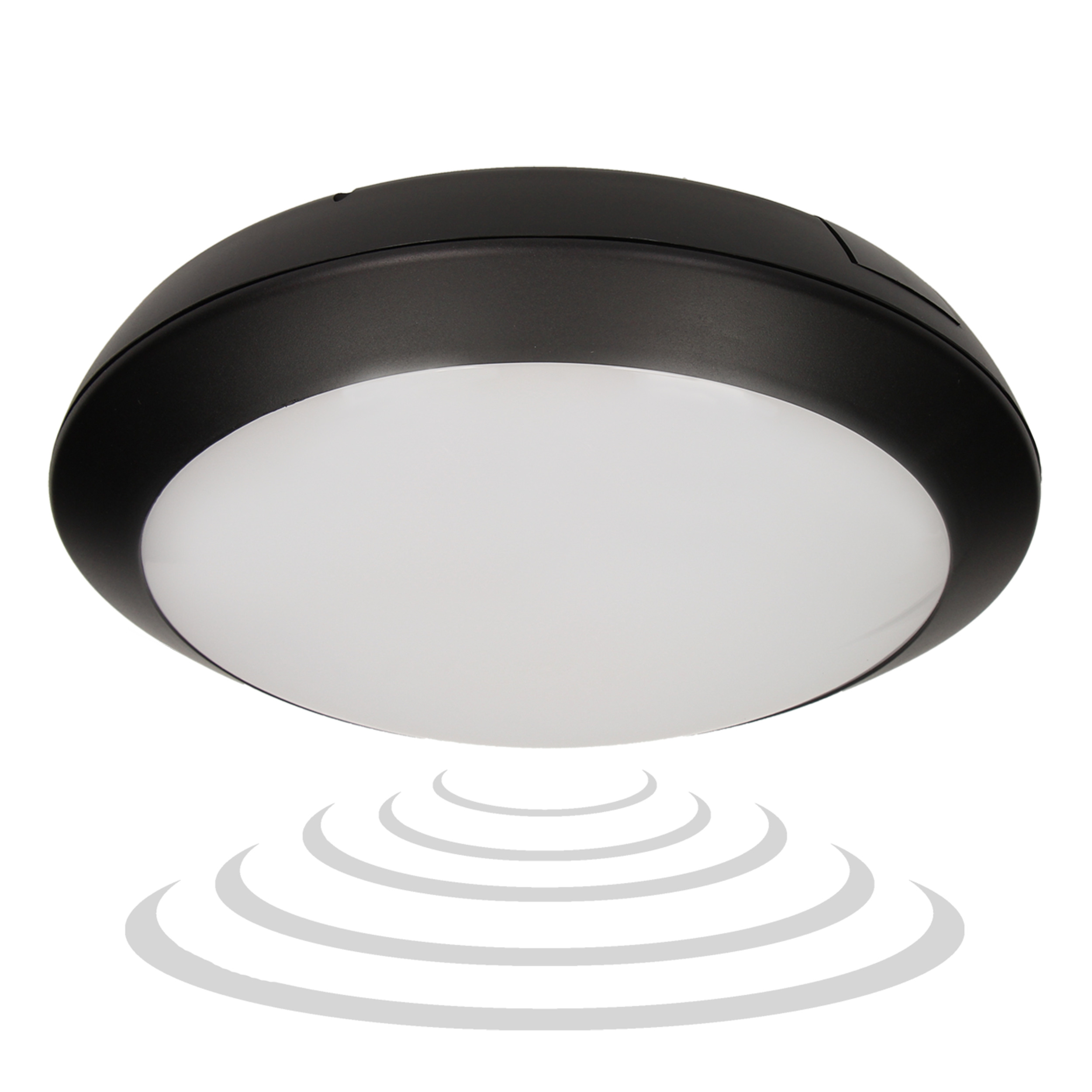 Plafon ZEFIR LED z mikrofalowym czujnikiem ruchu, czarny, 25W