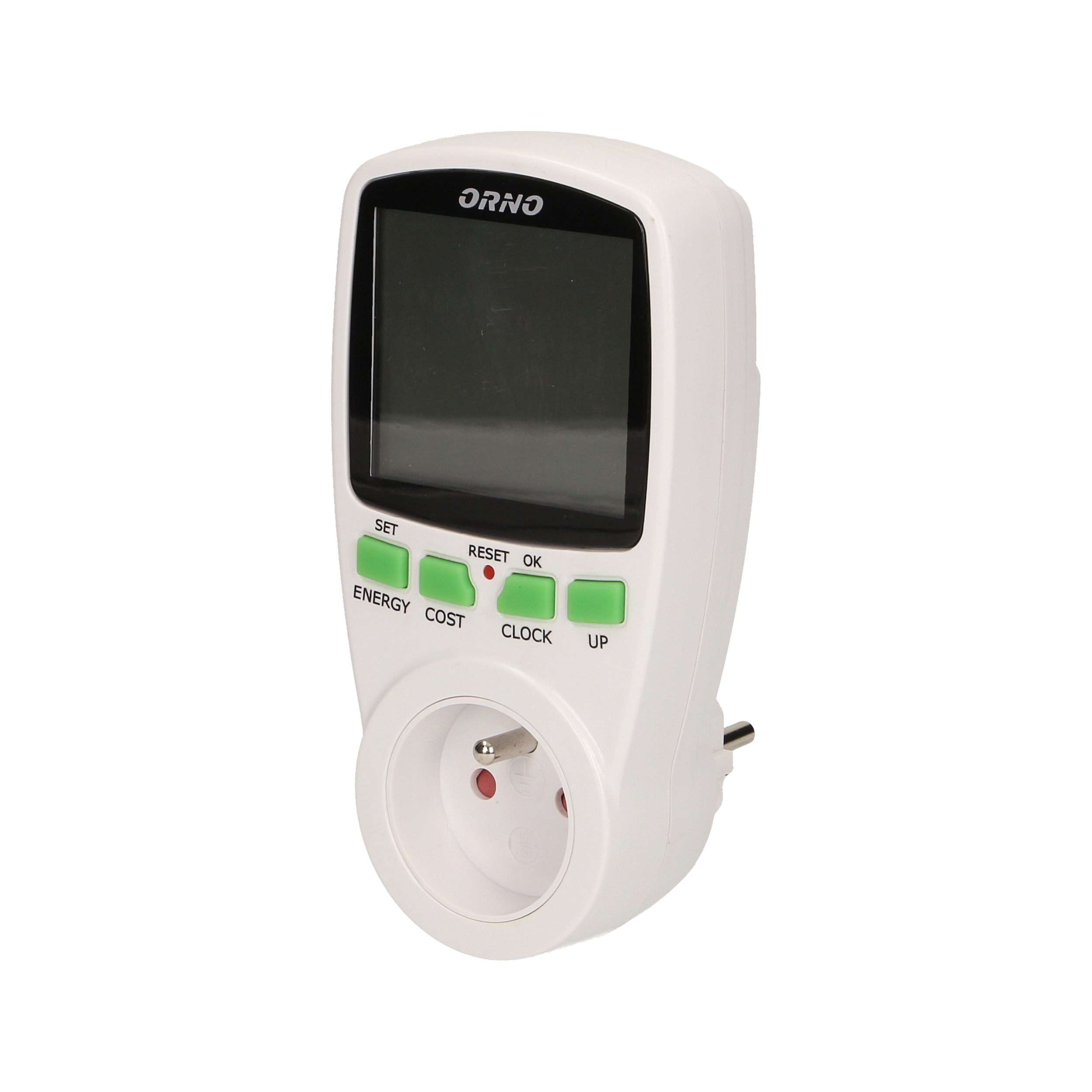 Dwutaryfowy watomierz, kalkulator energii z wyświetlaczem LCD, 2 oddzielne taryfy, wewnętrzny akumulator