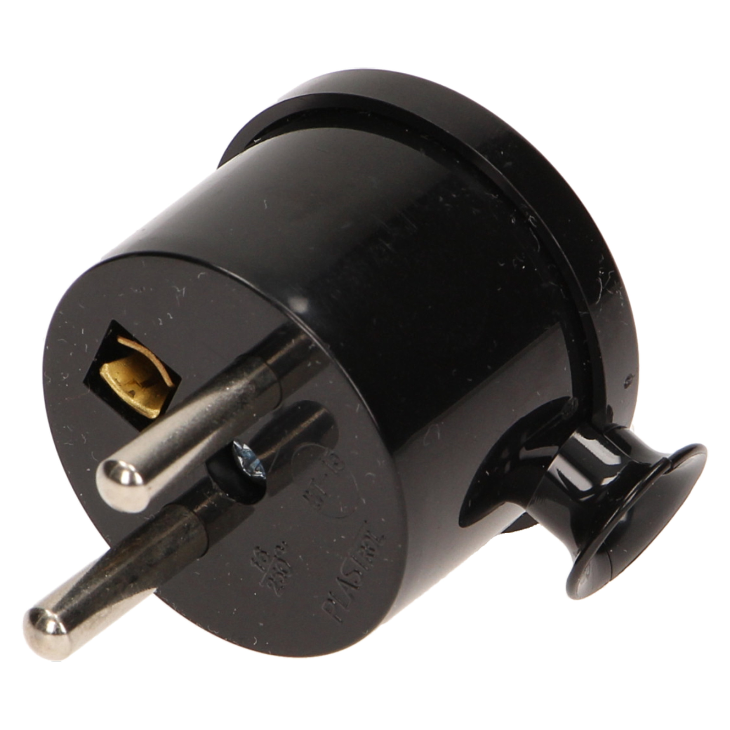 Wtyczka kątowa 2P+Z MINI, czarna