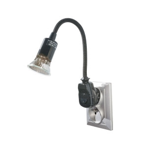 Lampka wtyczkowa z żarówką LED, czarna
